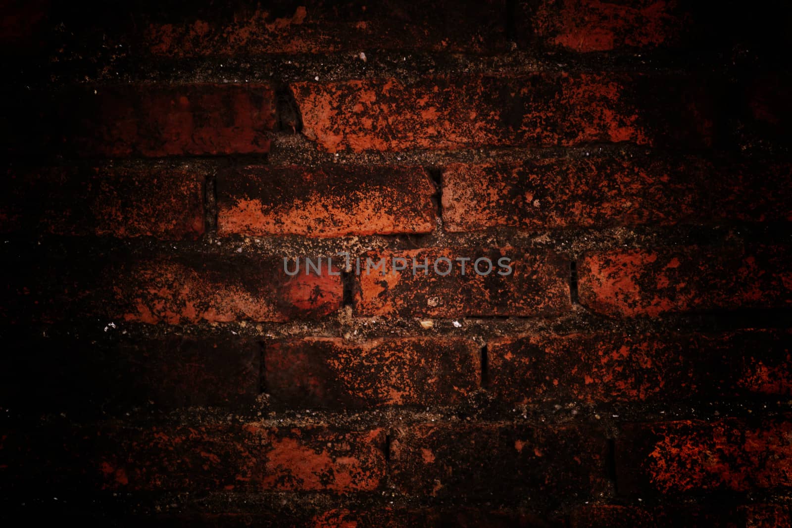brick grunge texture, wall background, vignette