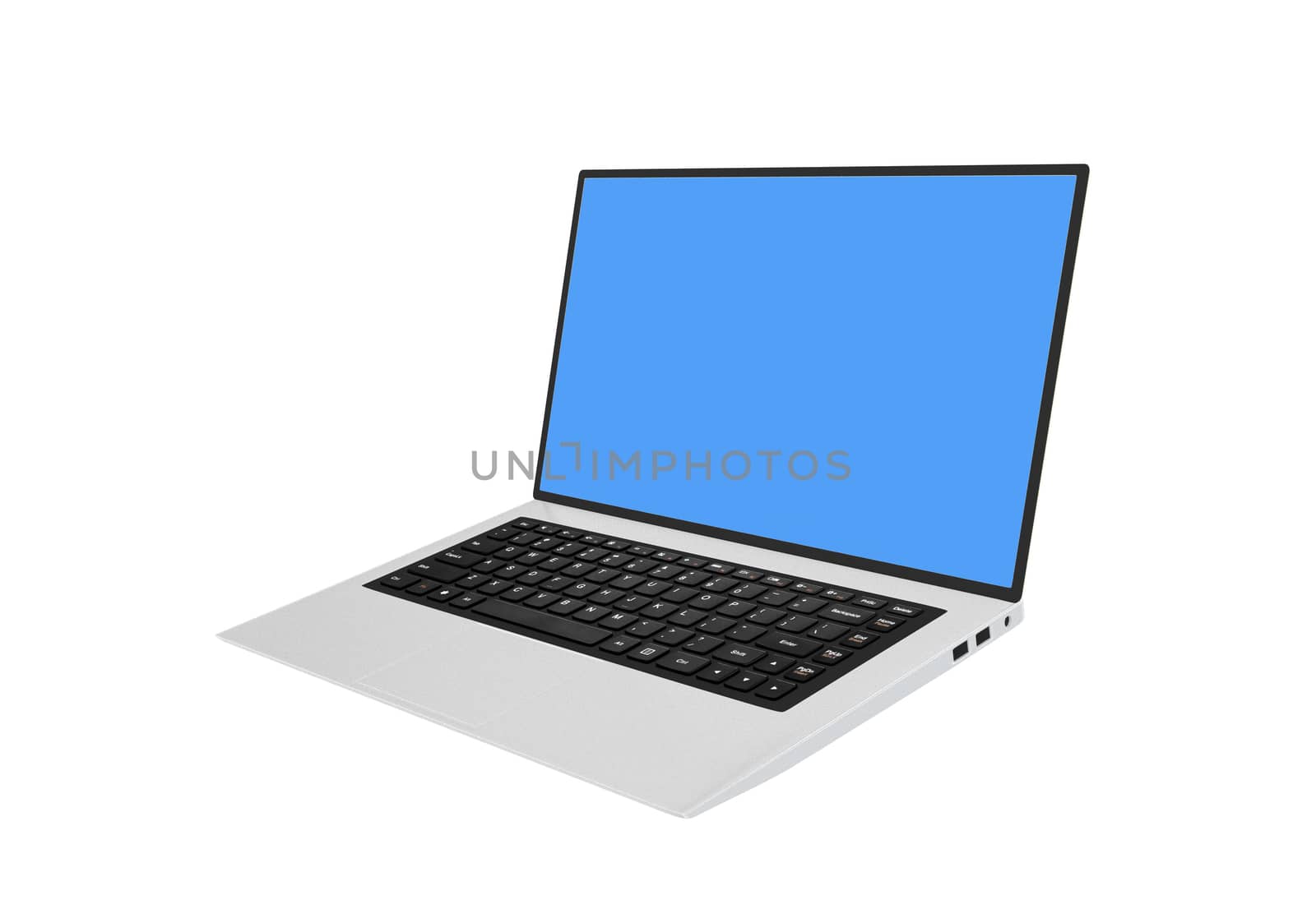 Modern laptop eith black chiclet-style keyboard by HD_premium_shots