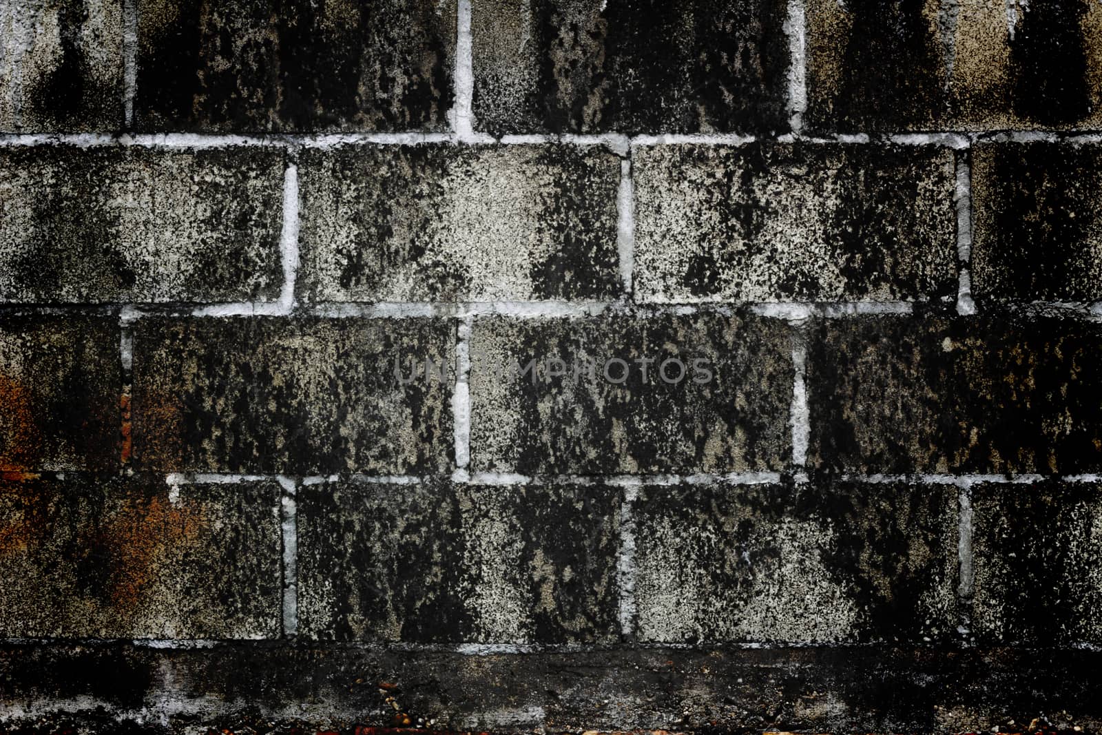 brick grunge texture, wall background, vignette