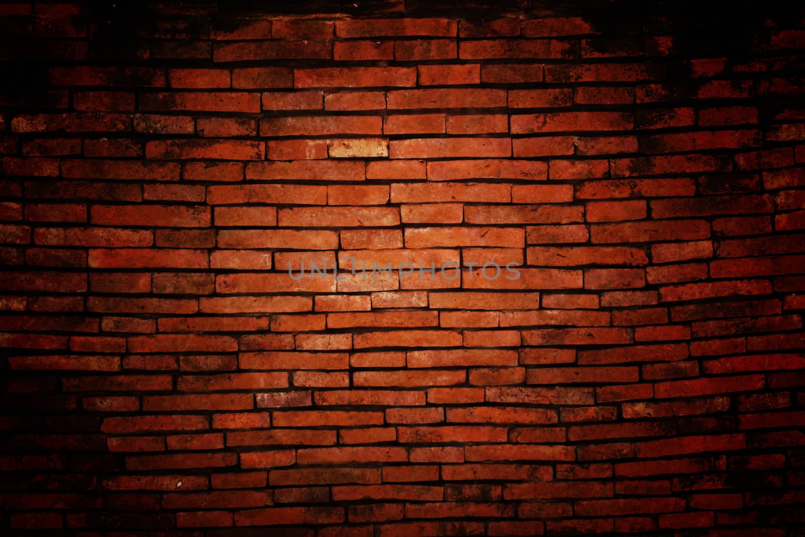 brick grunge texture, wall background, vignette