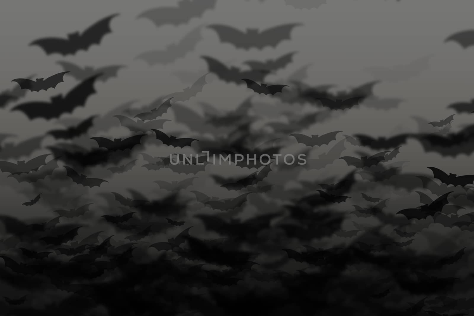 bats in dark sky, halloween background  