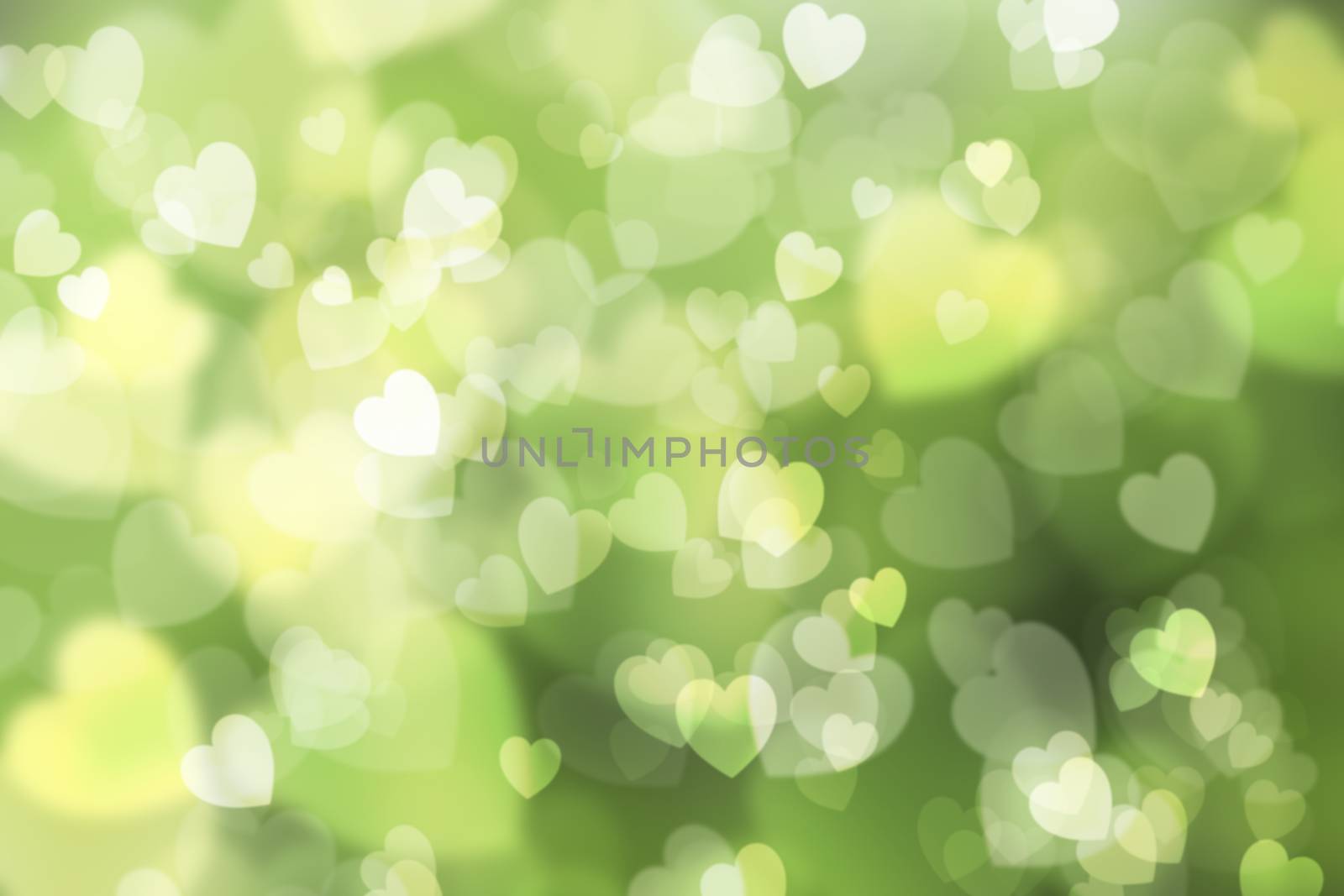 natural green background, with heart shape