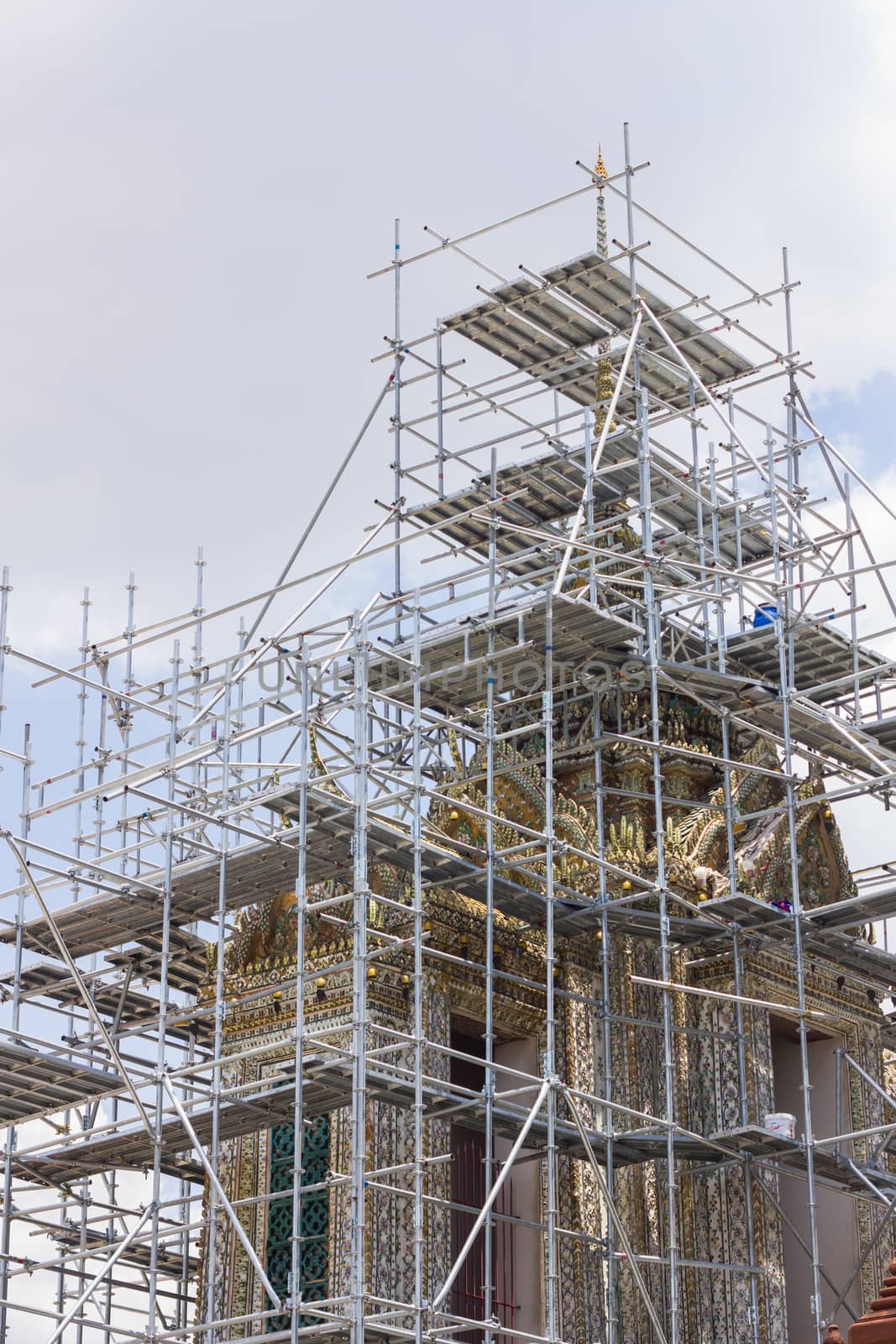 Renovation and Repairing the roof temple.