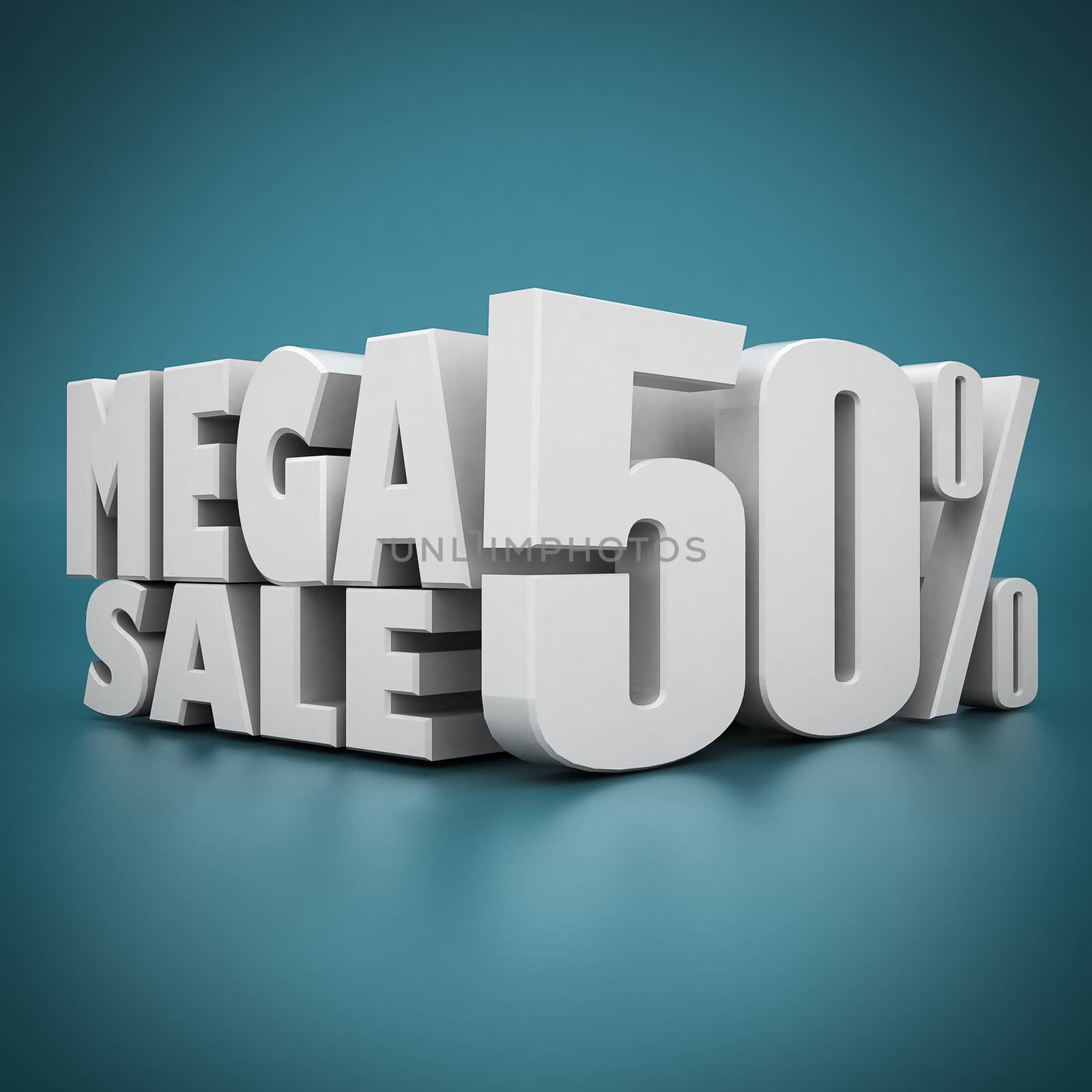 beautiful 3d white text SALE