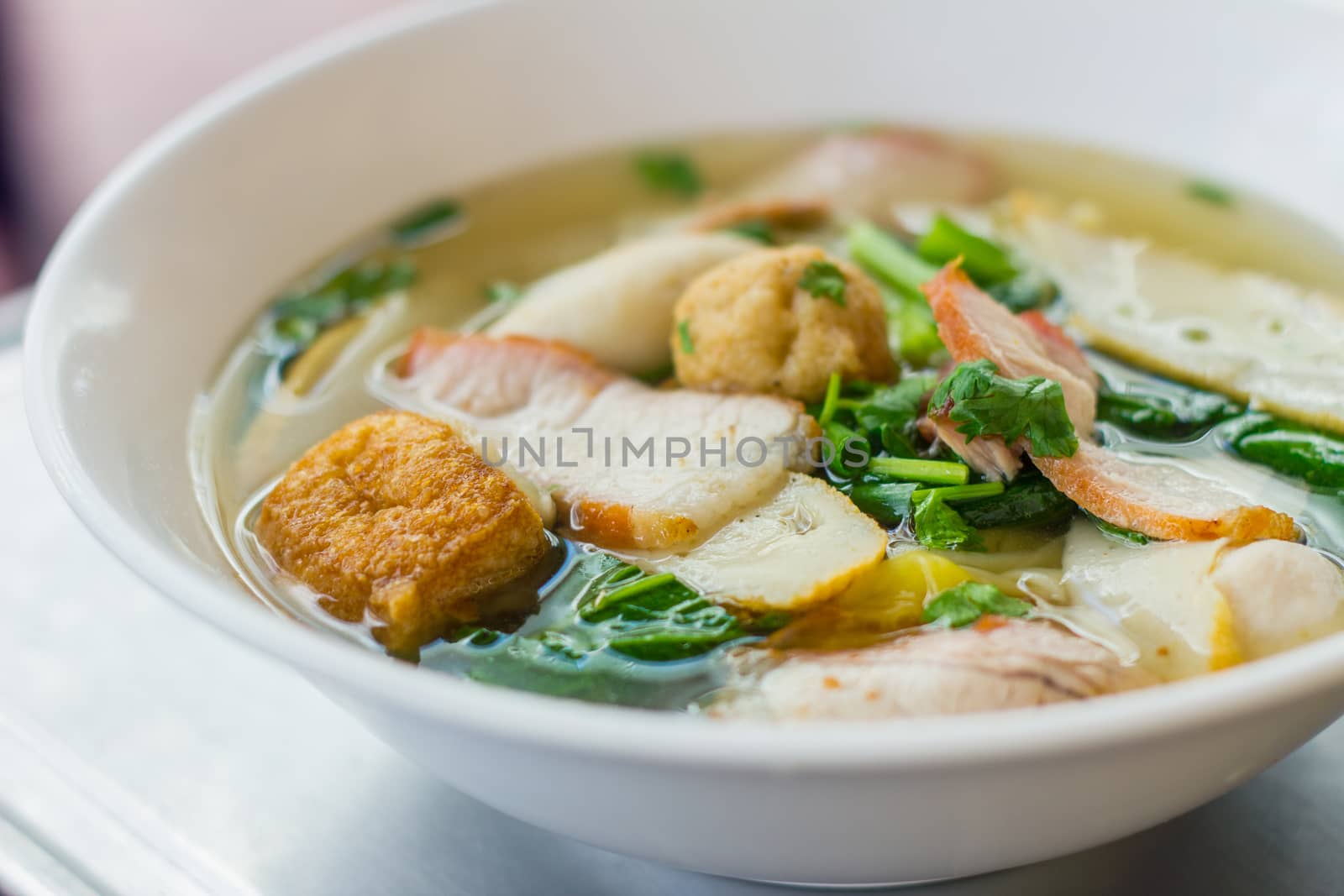 Chinese food, Wonton and noodle for traditonal gourmet dumpling image, shallow depth of field