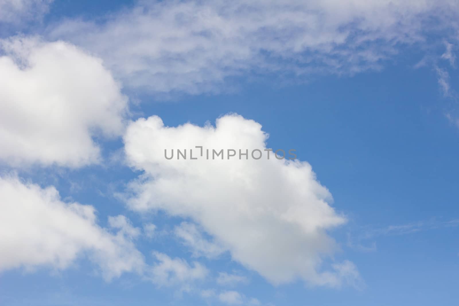 blue sky with cloud closeup, with copyspace
