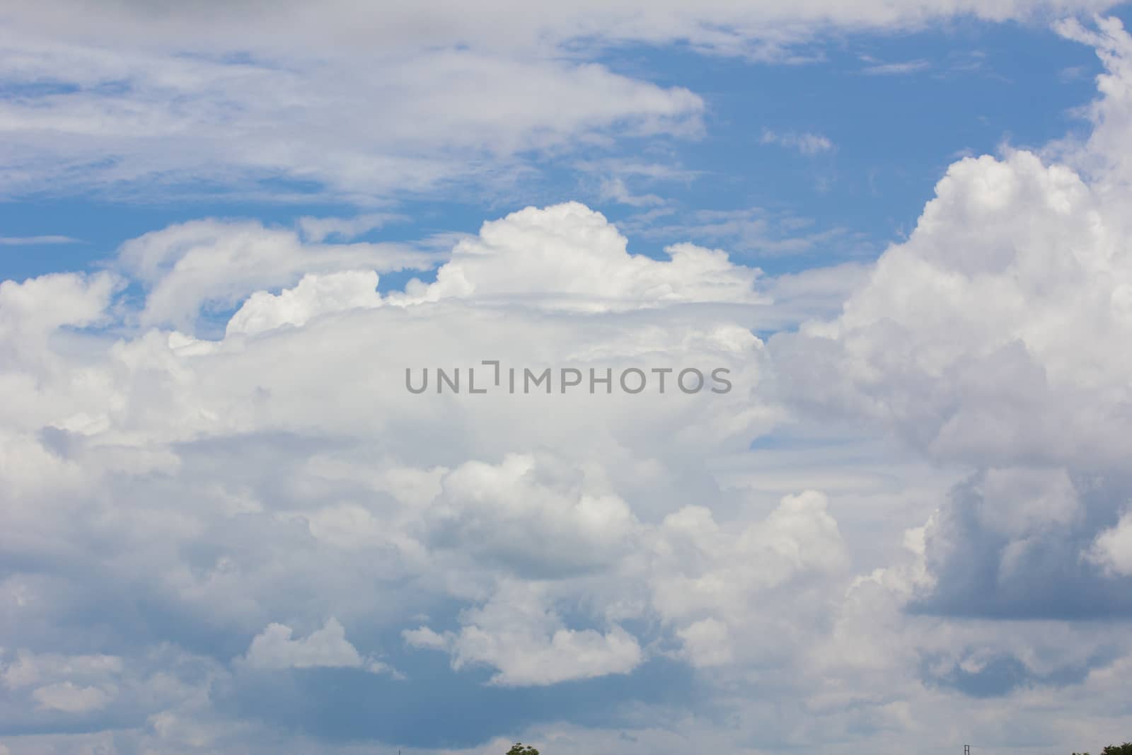 blue sky with cloud closeup, with copyspace