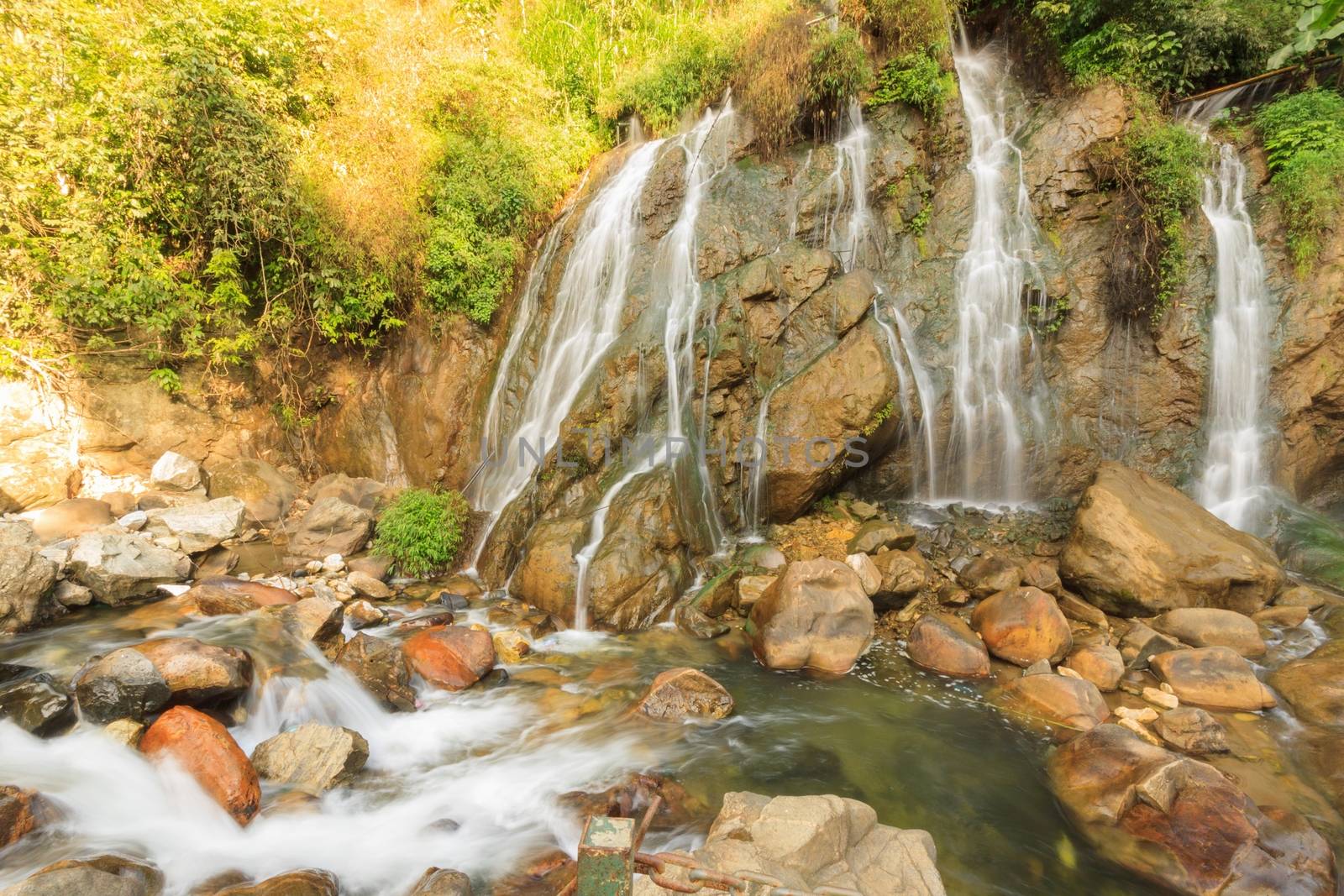 Beautiful Tien Sa water fall in Cat Cat village SAPA,Vietnam. 