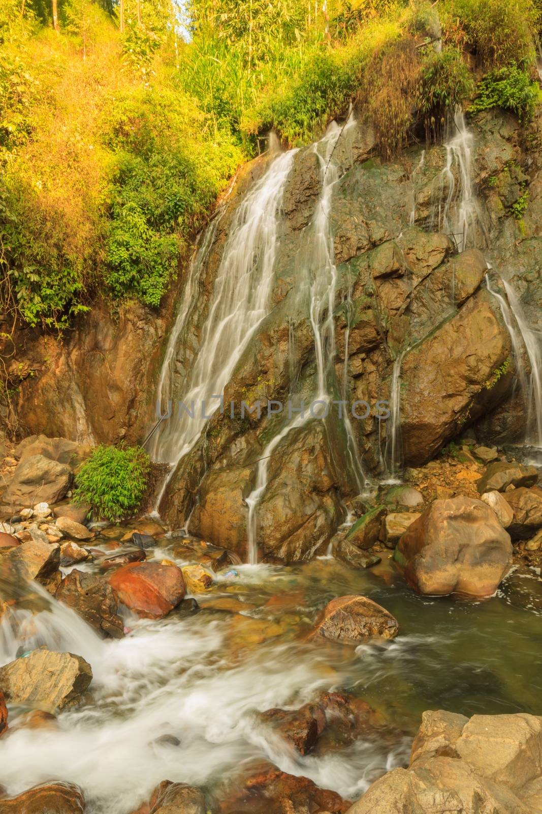 Beautiful Tien Sa water fall in Cat Cat village SAPA,Vietnam.