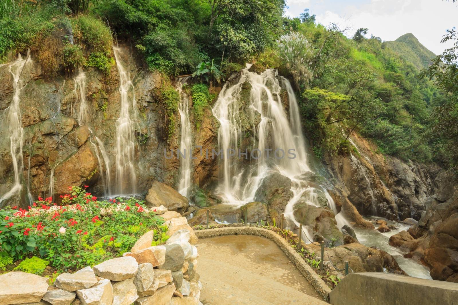 Beautiful Tien Sa water fall in SAPA,Vietnam.  by ngungfoto