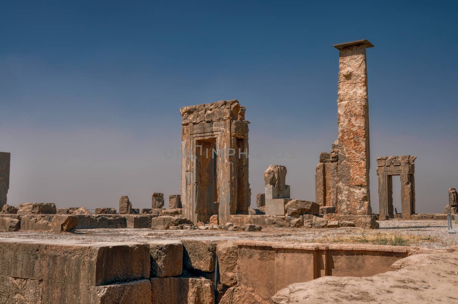 Scenic ruins of persian capital Persepolis in current Iran