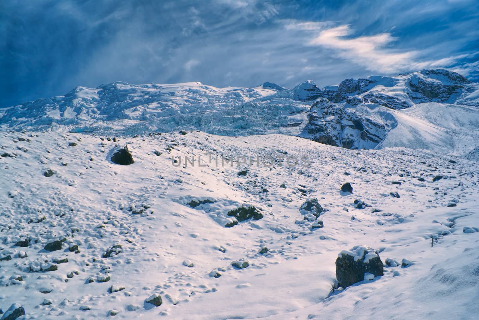 Scenic view of high altitude south american Andes in Peru, Ausangate