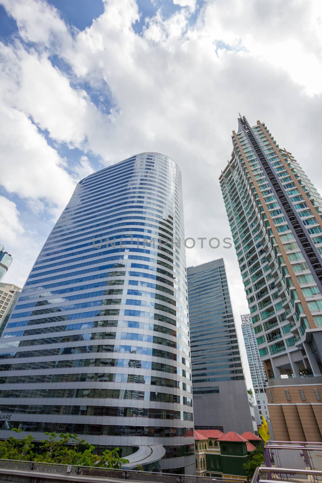 The modern buildings of bangkok city, thailand