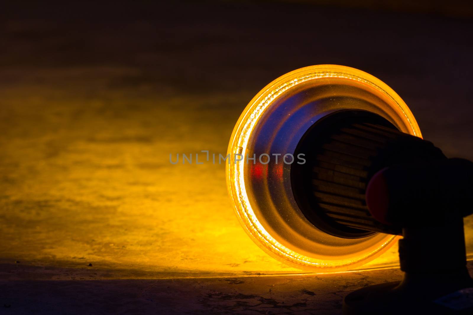 back view of yellow spotlight