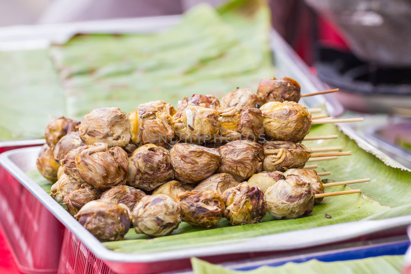 grilled egg spoiled while being incubated, thai traditional food