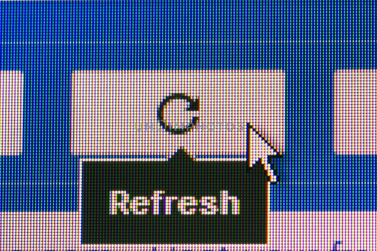 Refresh button. Macro screen view of old monitor.