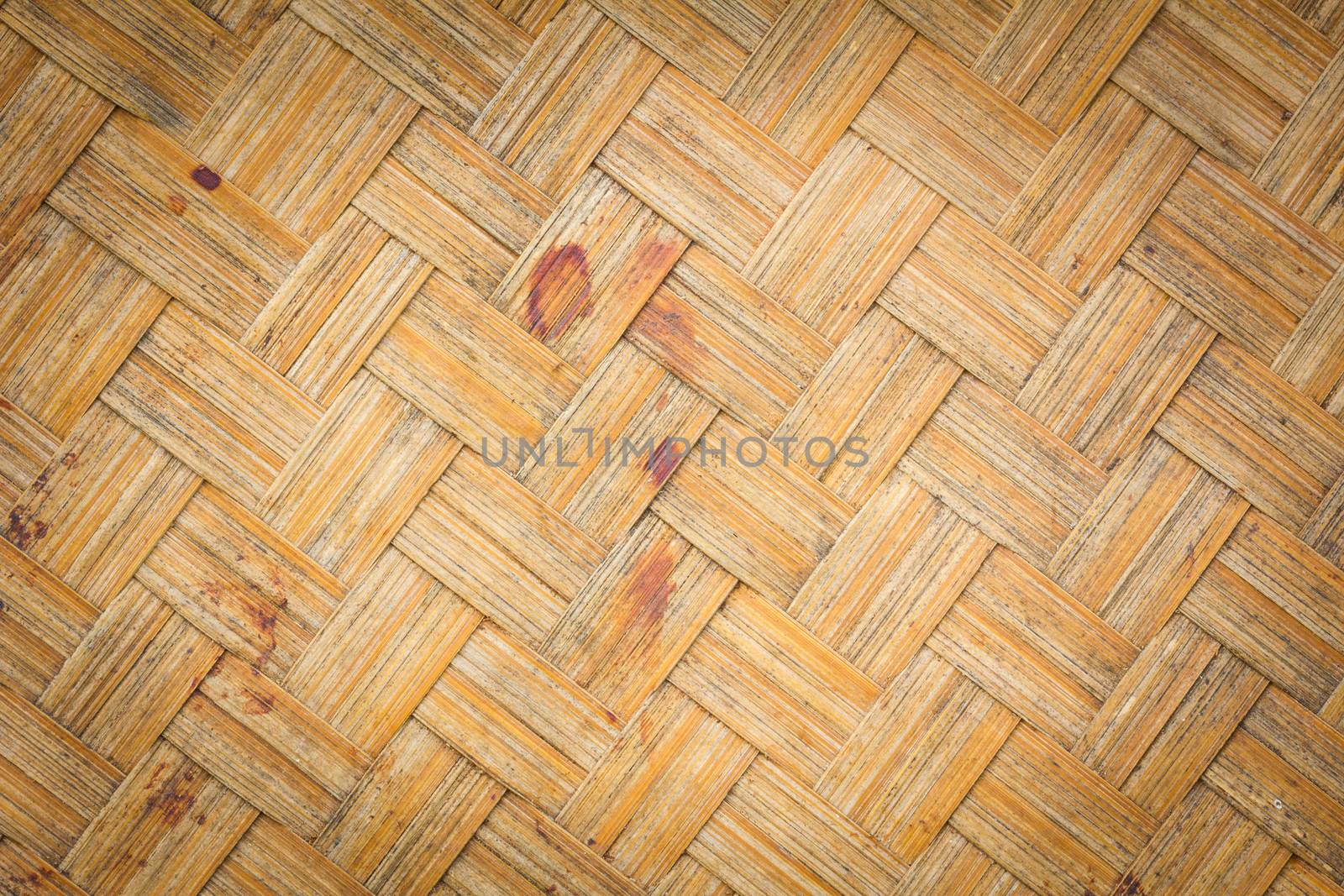 old stain Bamboo background with vignette.