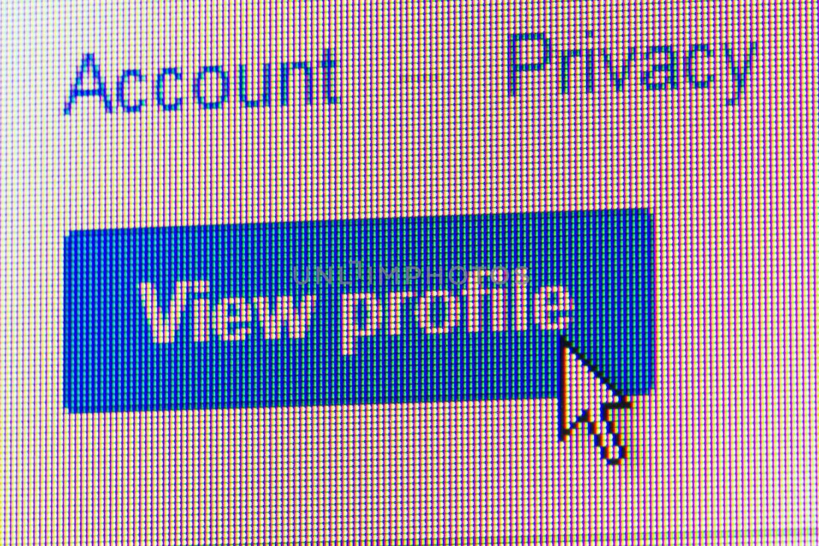 Click on view profile button on computer screen - macro.