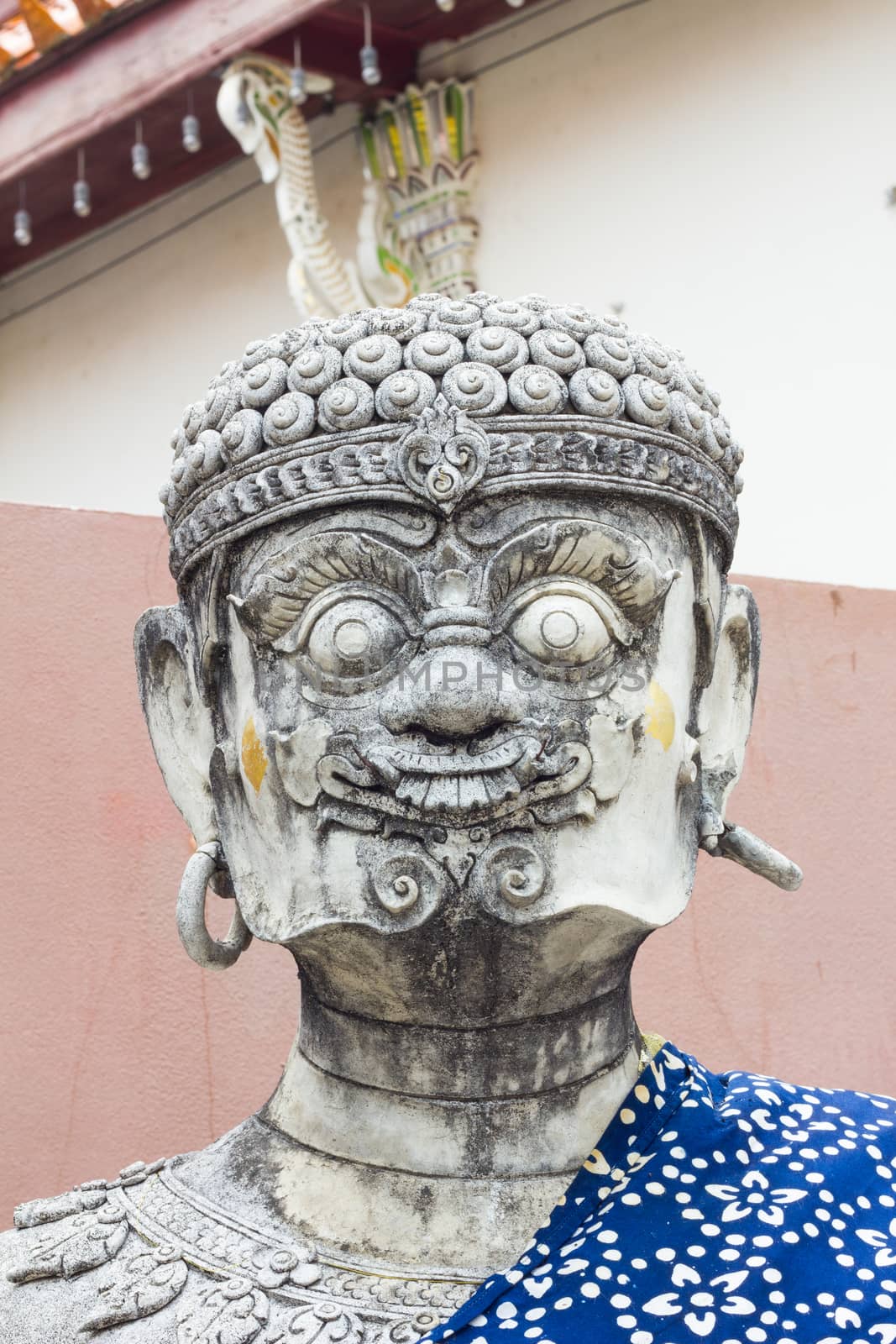Giant statue in Thai style, Public statue in thailand, closeup