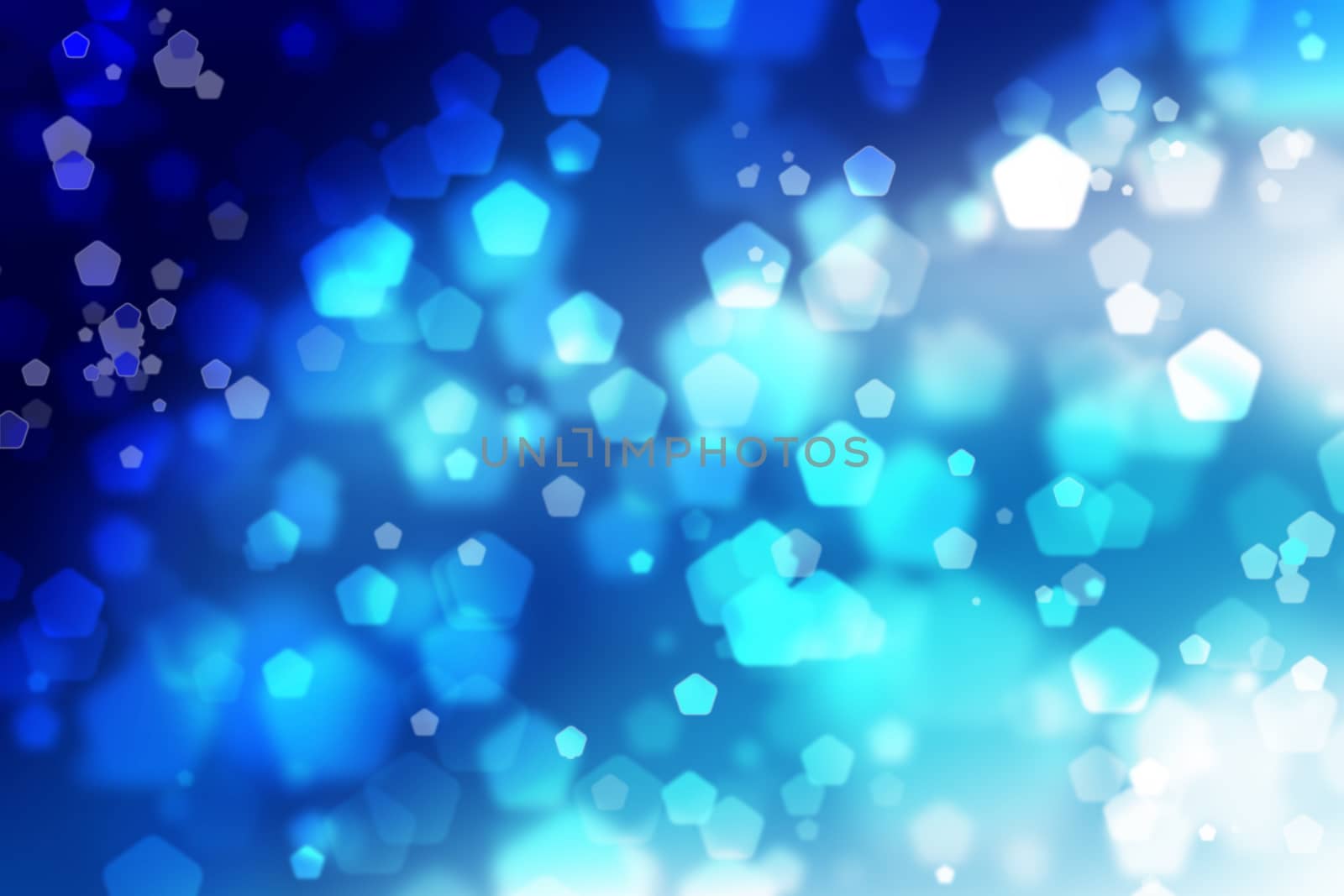 Blue bokeh abstract light background, with pantagon.