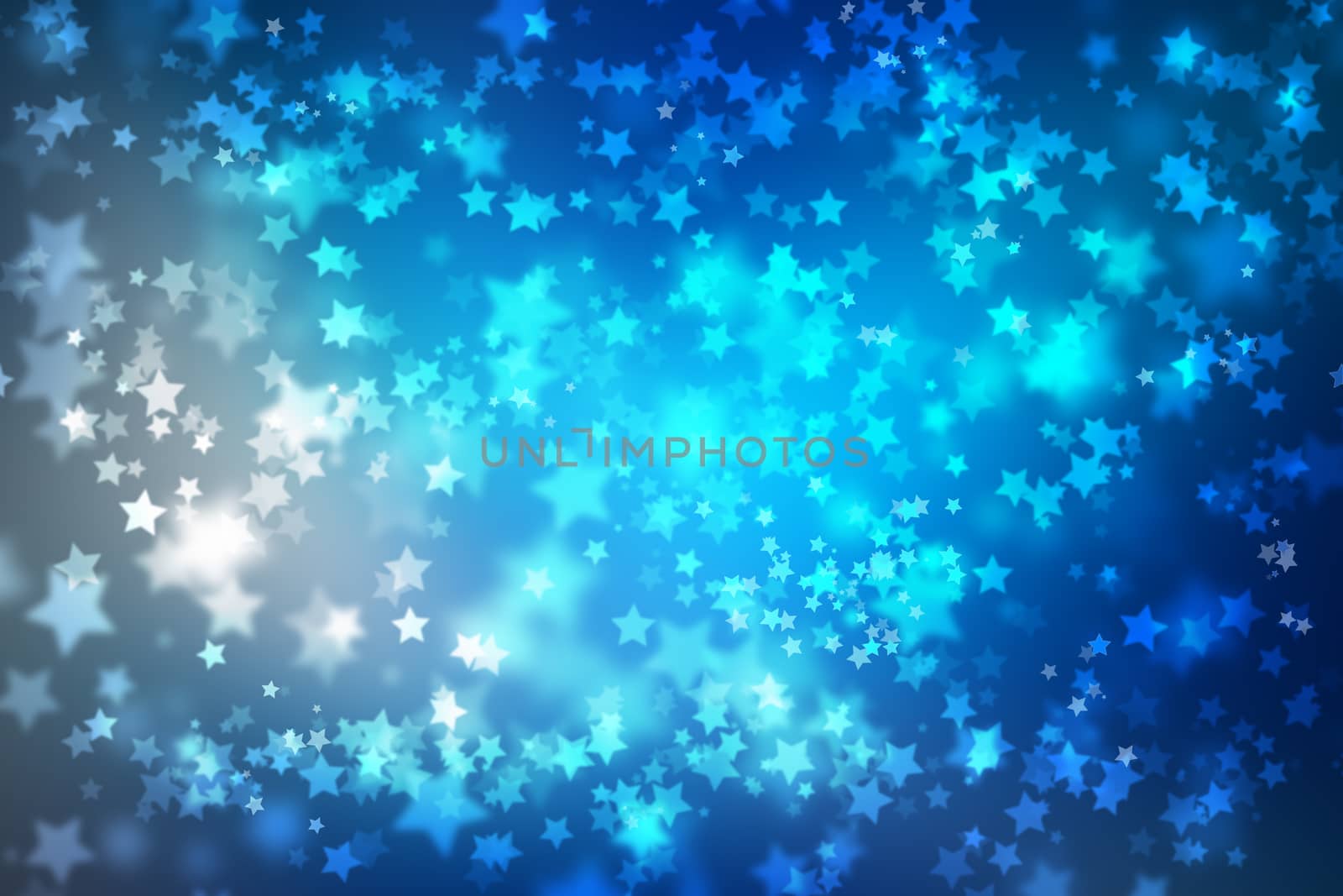 Blue bokeh abstract light background, with stars by a3701027