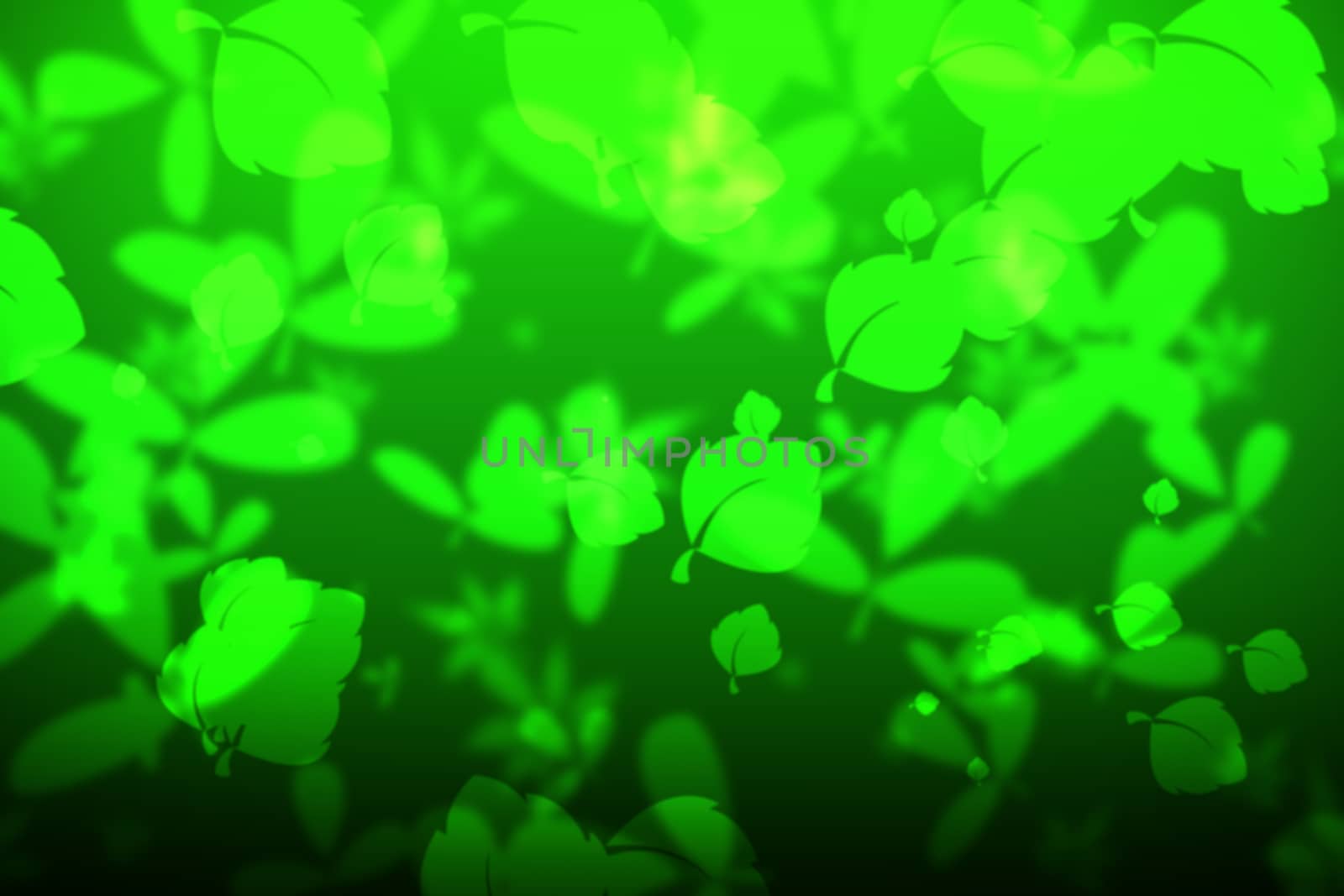 dark green background with leaves, vignette.