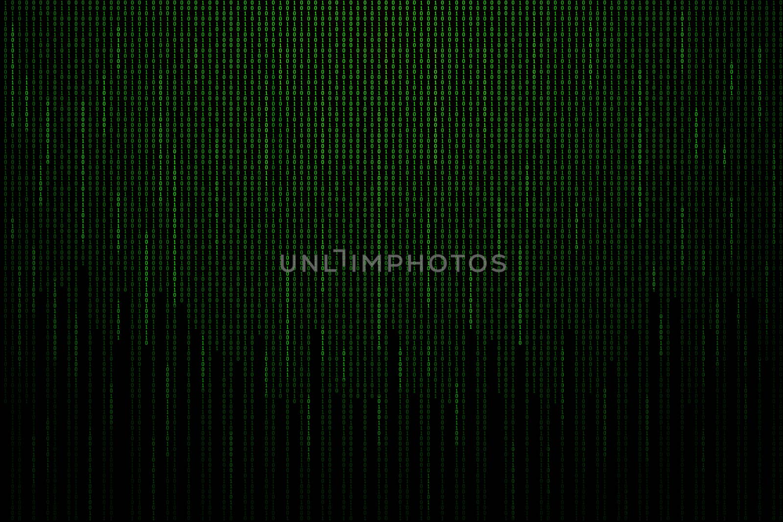 Matrix background with the green binary code.