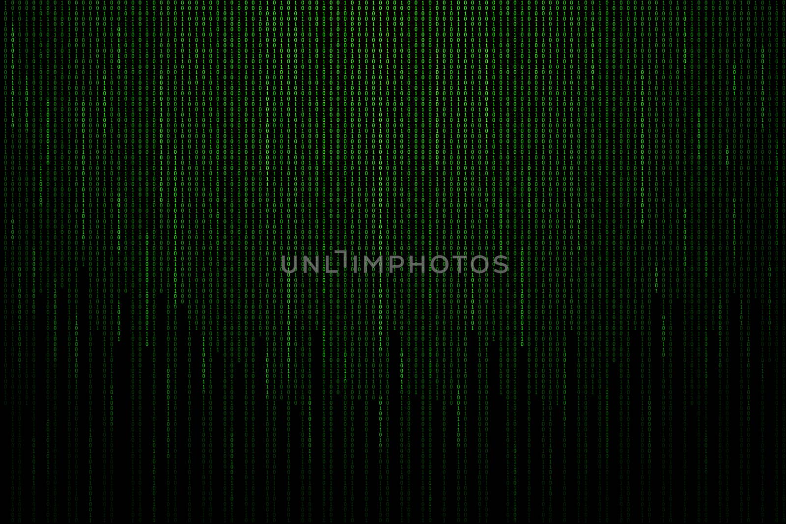 Matrix background with the green binary code.