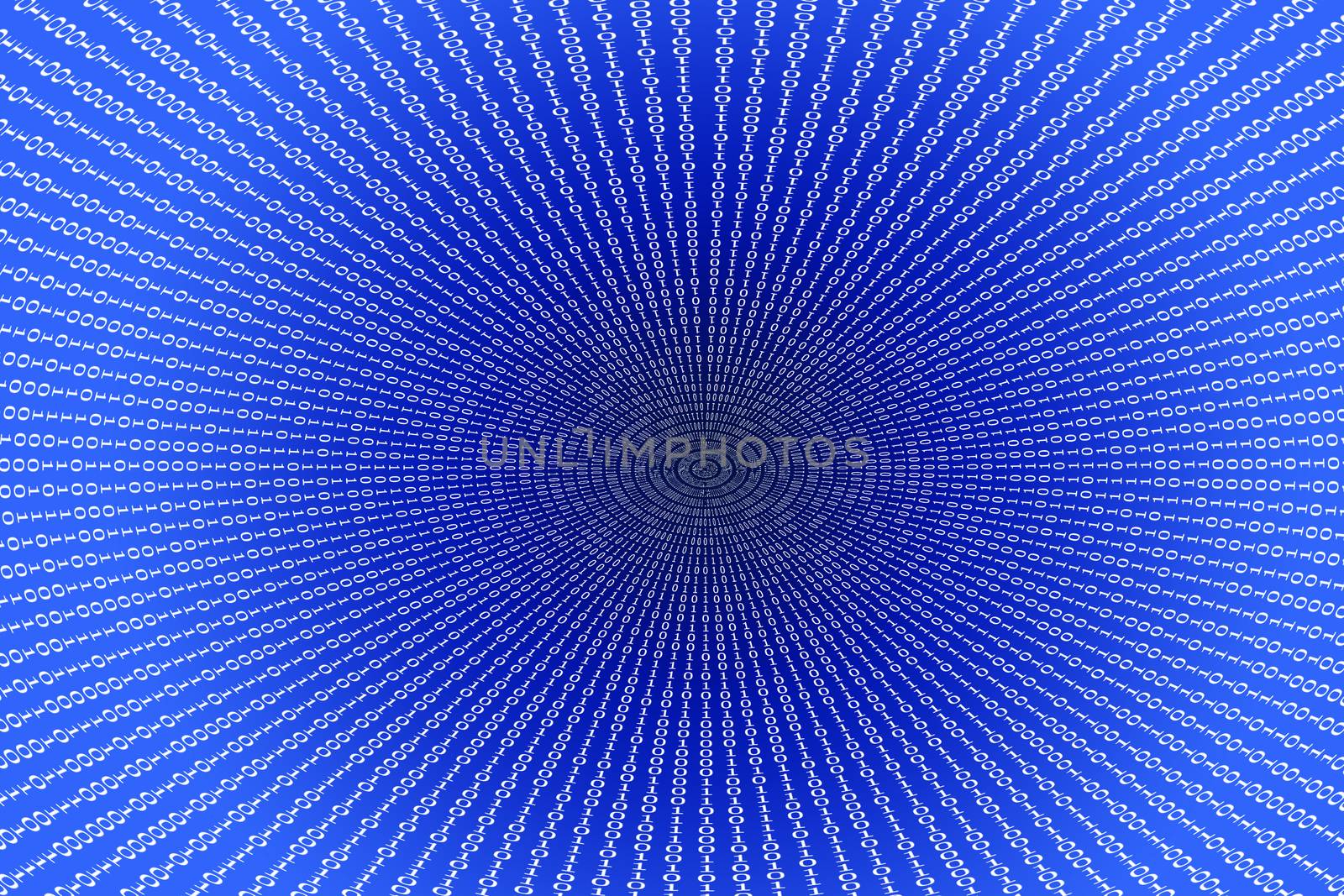 Binary beams. Abstract blue background. Raster illustration