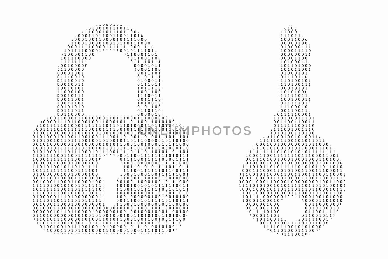 Internet security concept made with binary code drawing a padlock