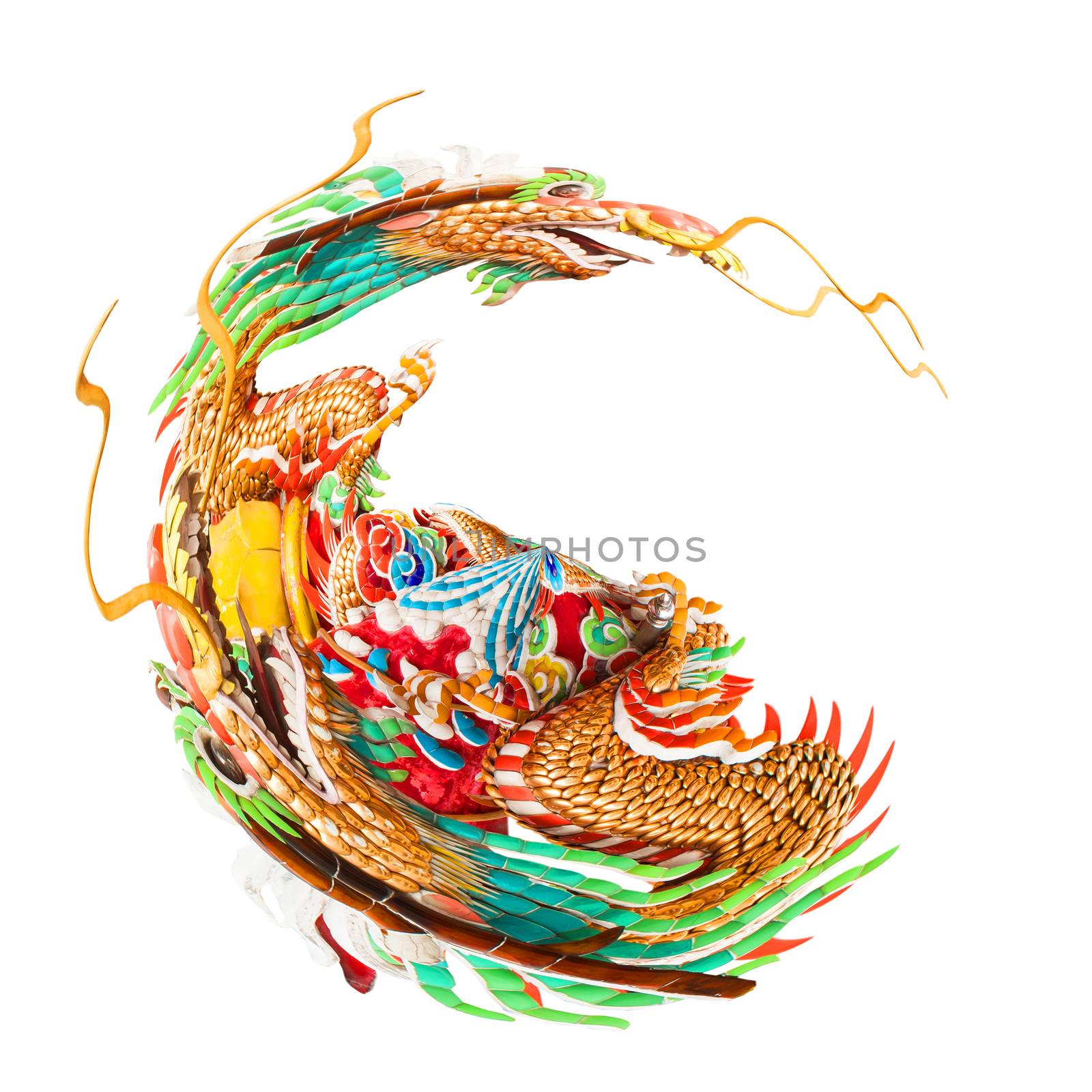 Miniature planet of dragons statue

