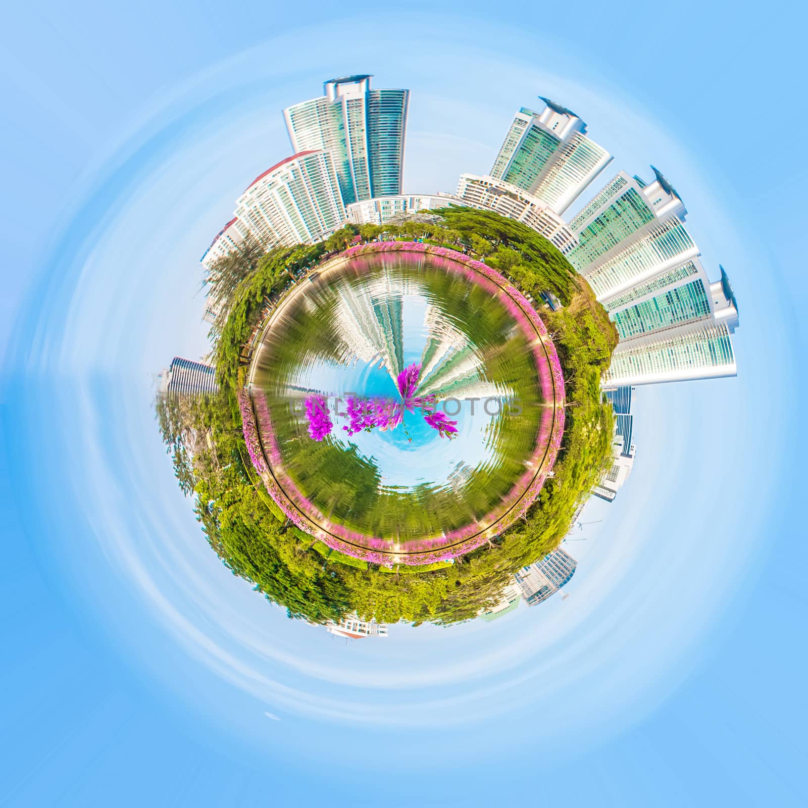 Miniature planet of Park in the City