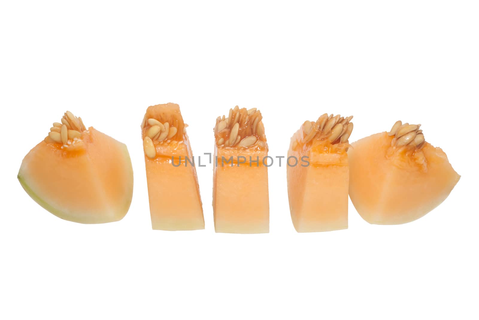 cut a melon cantaloupe isolate
