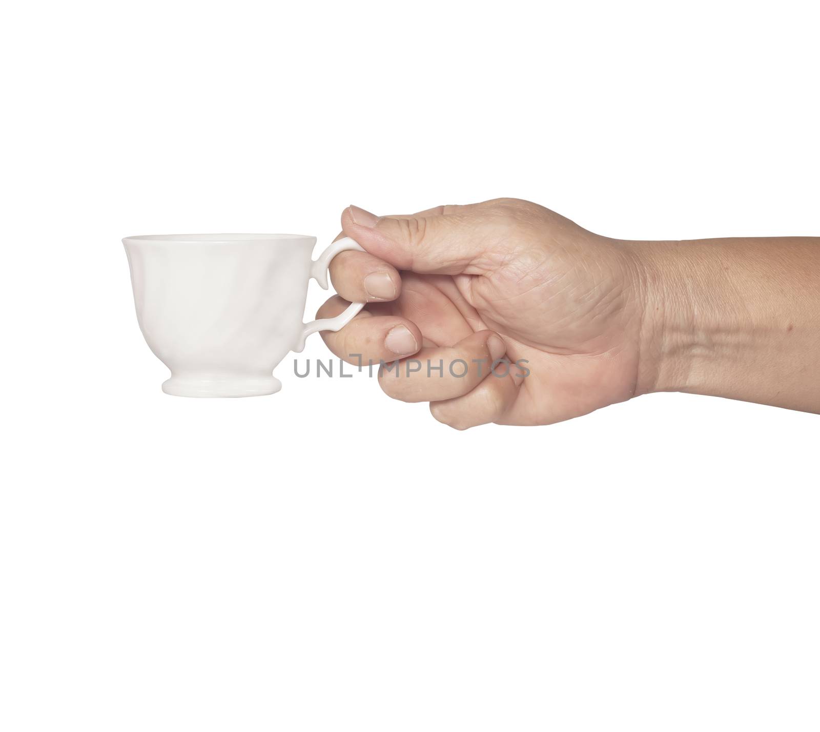 Hand Holding a Cup of Coffee on isolate