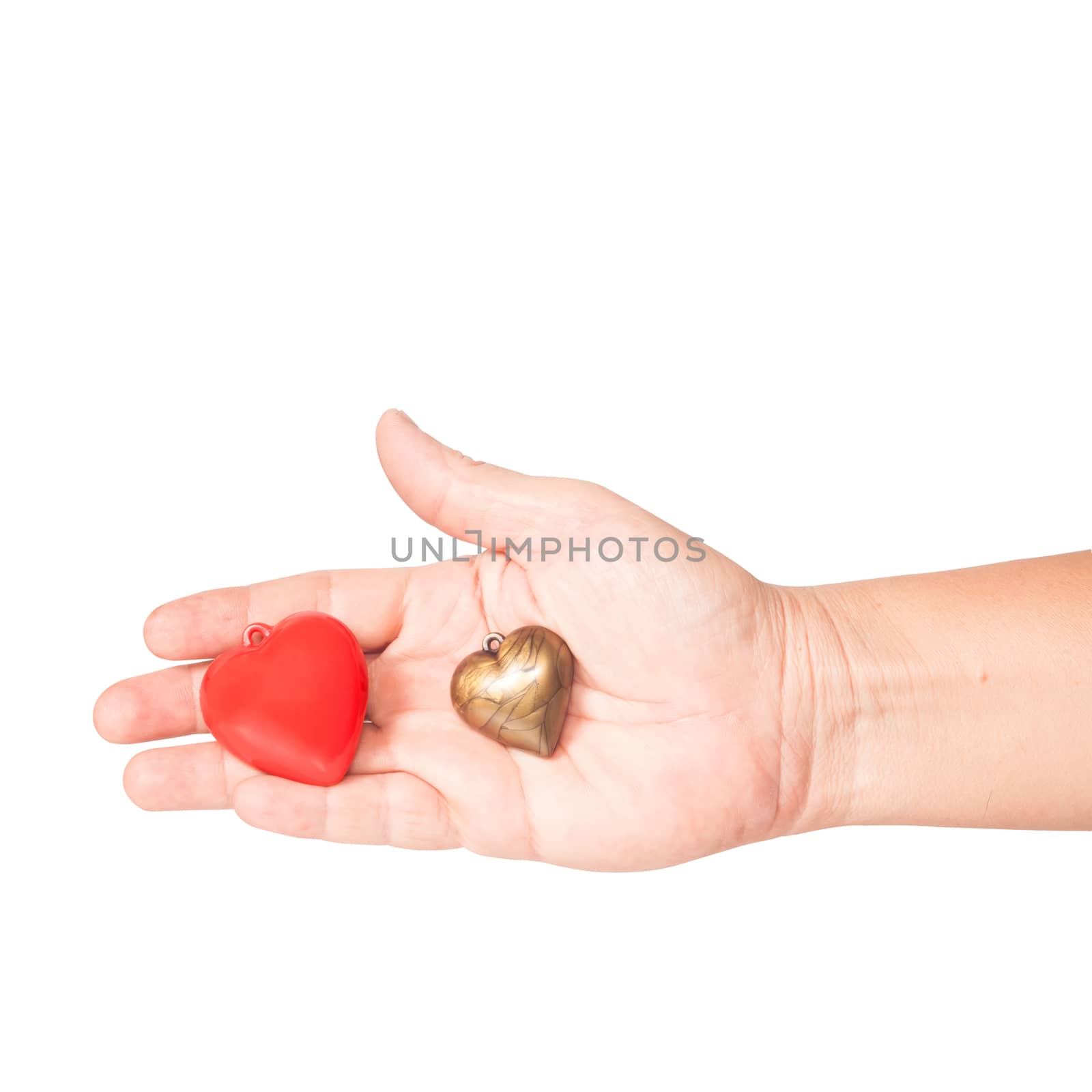 Hearts on hand in Valentine day
