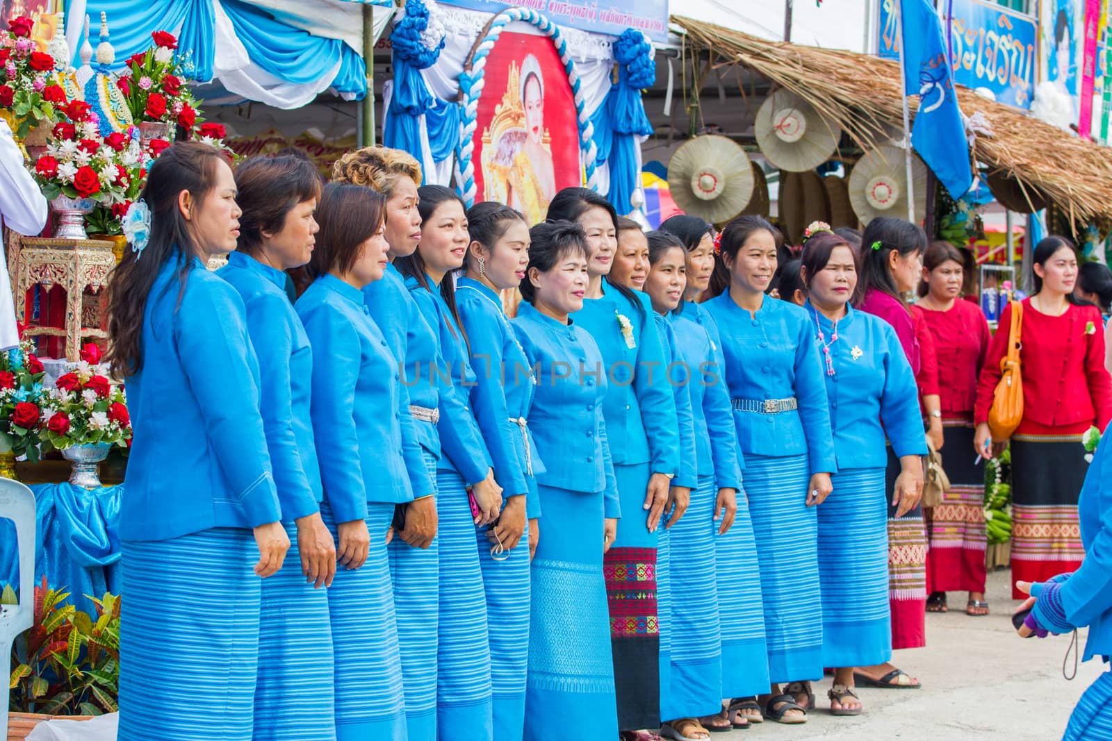 CHIANGRAI, THAILAND - AUG 12: unidentified people celebrating Thai Mother Day on August 12, 2014 in Chiangrai, Thailand. Today is a celebration of the Queen's birthday as well as to honor every mothers.