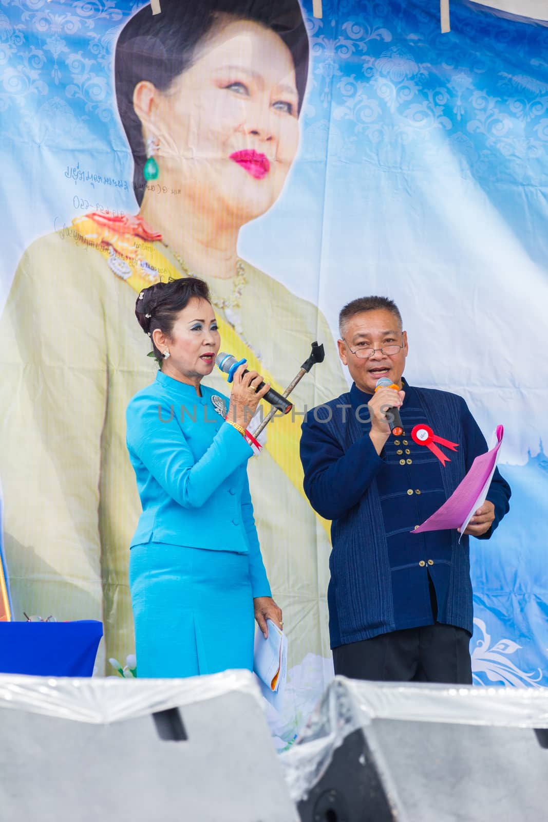 CHIANGRAI, THAILAND - AUG 12: unidentified people celebrating Thai Mother Day on August 12, 2014 in Chiangrai, Thailand. Today is a celebration of the Queen's birthday as well as to honor every mothers.