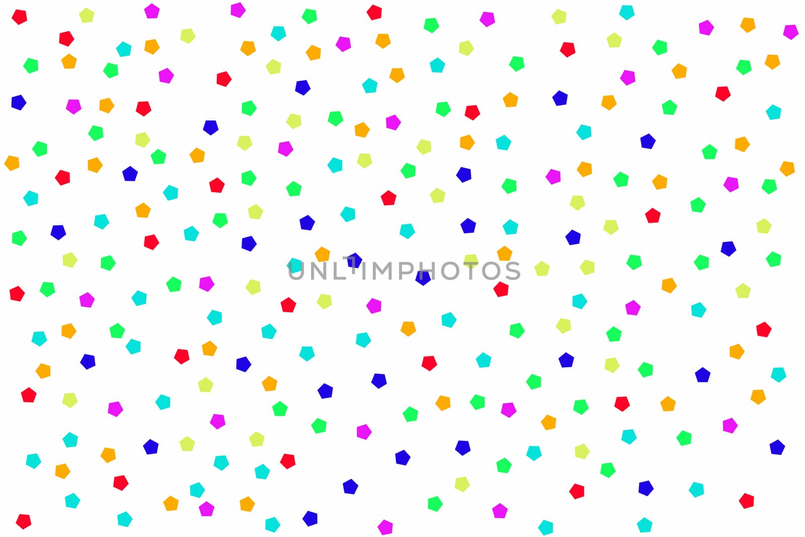 background with colorful pentagon on white.