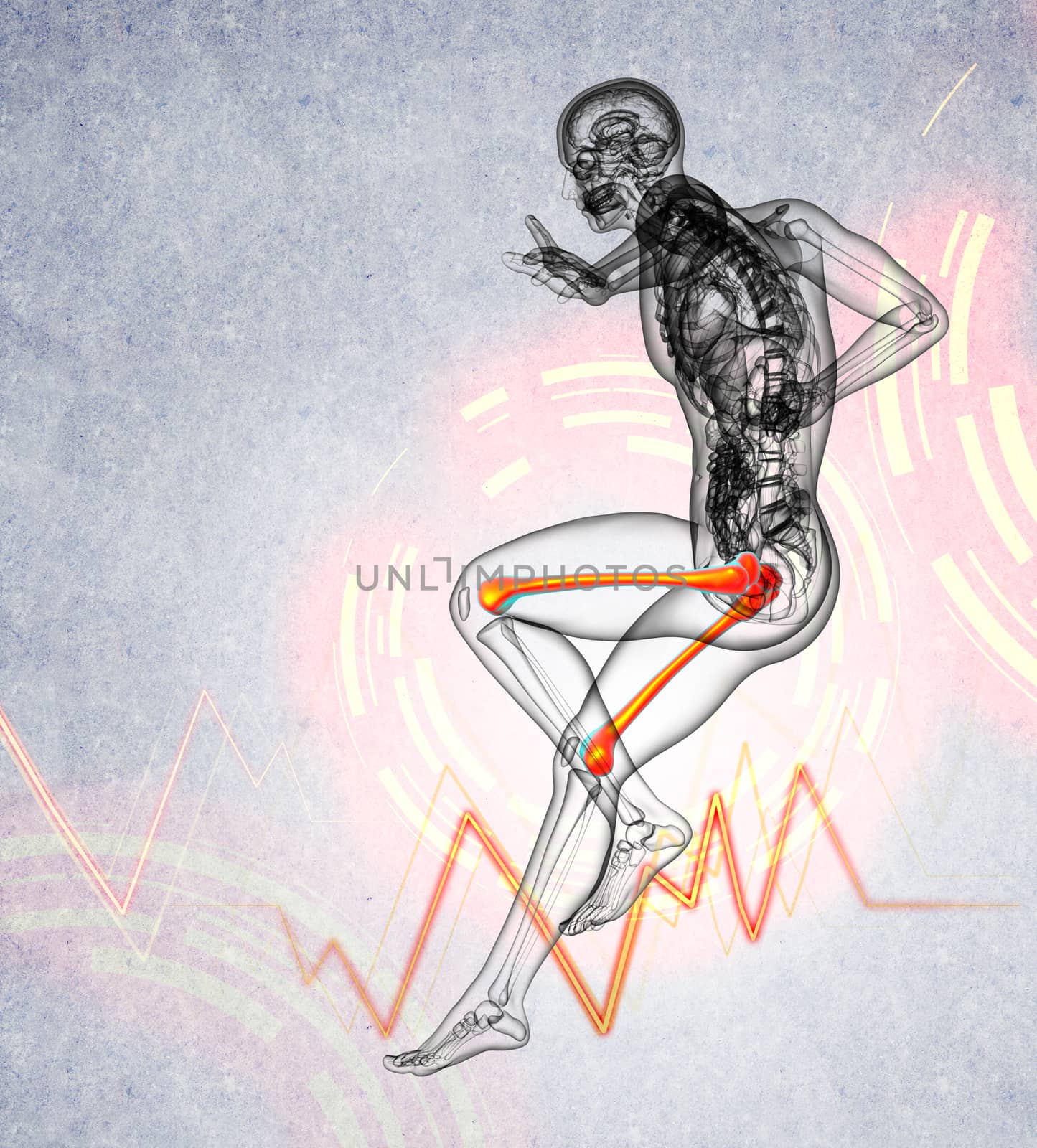 3d render medical illustration of the femur bone - side view