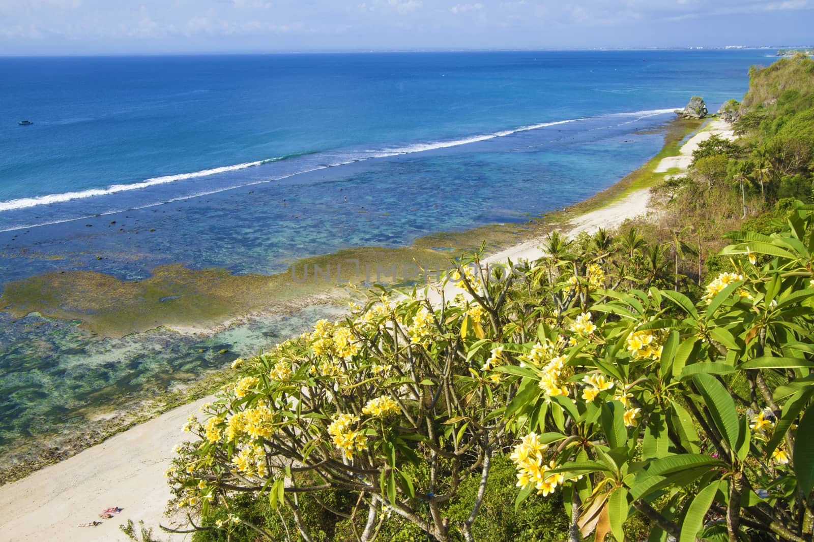 Deserted beach at Bali island.Indonesia.