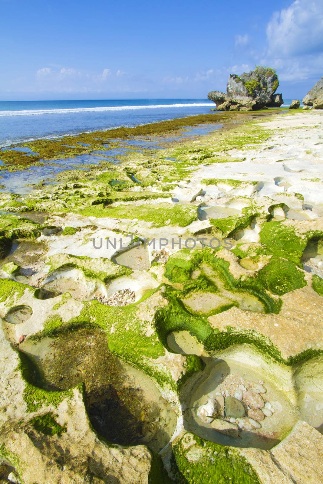 Ocean coastline, Bali, Indonesia.