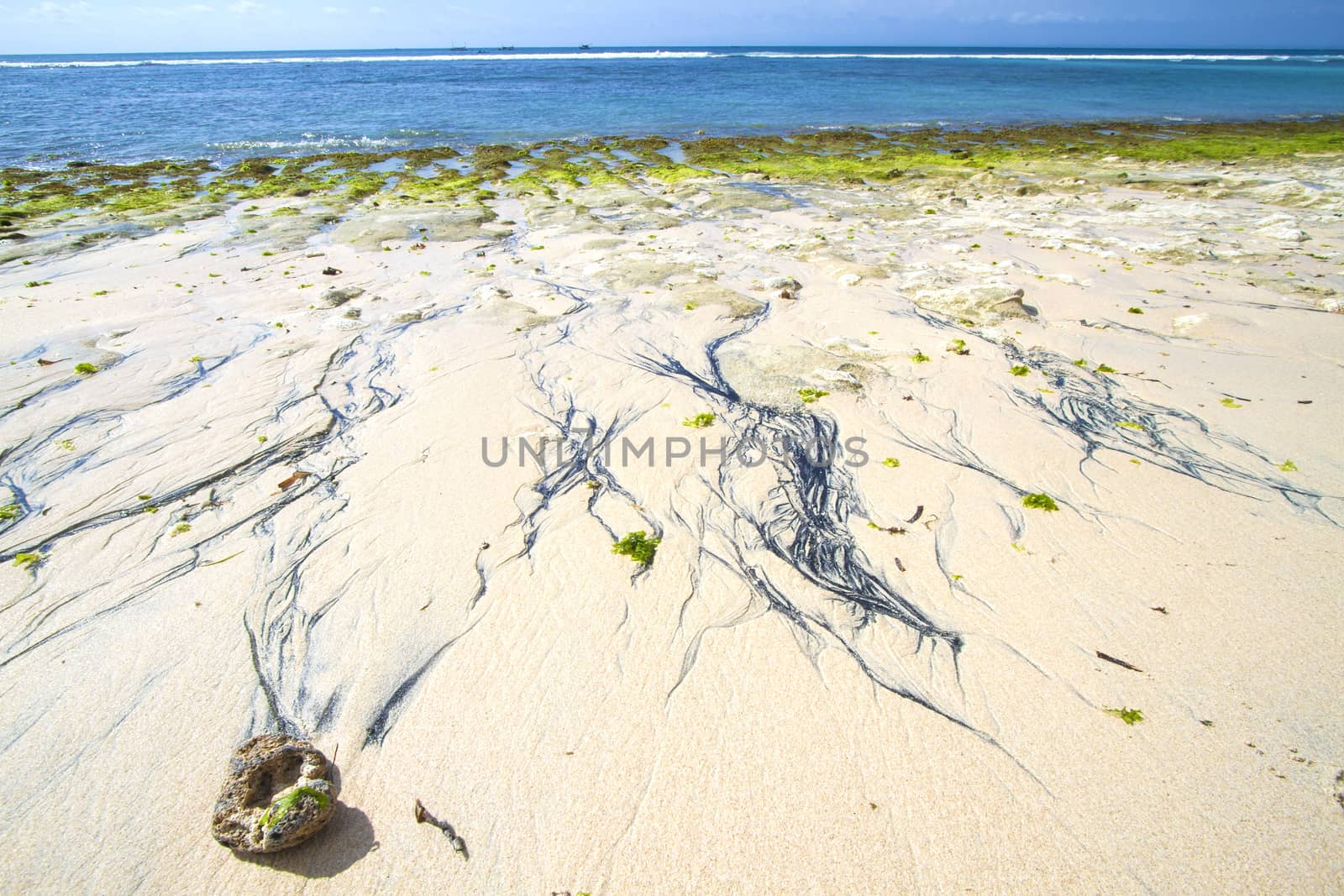 Deserted beach at Bali island.Indonesia.