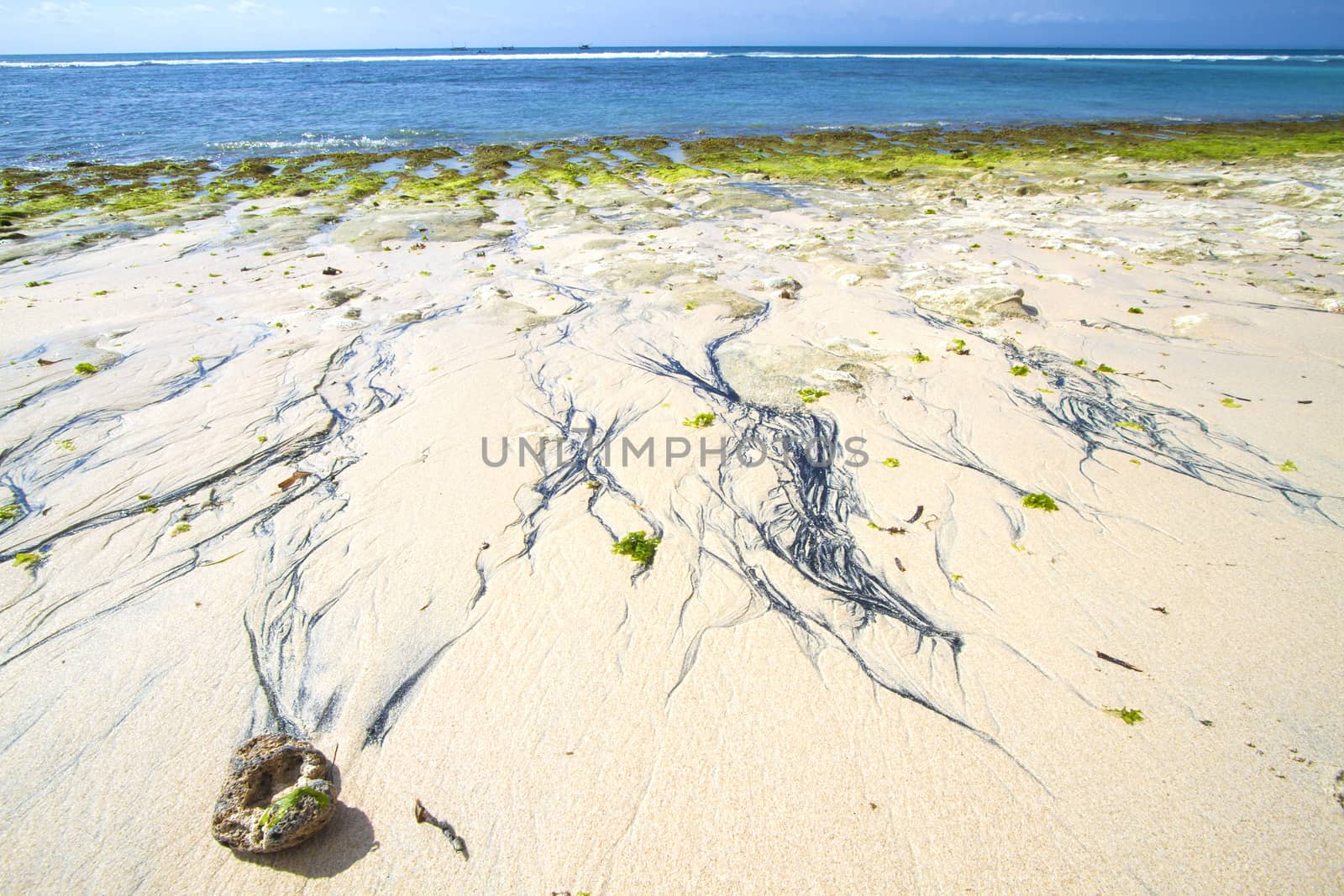 Deserted beach at Bali island.Indonesia.