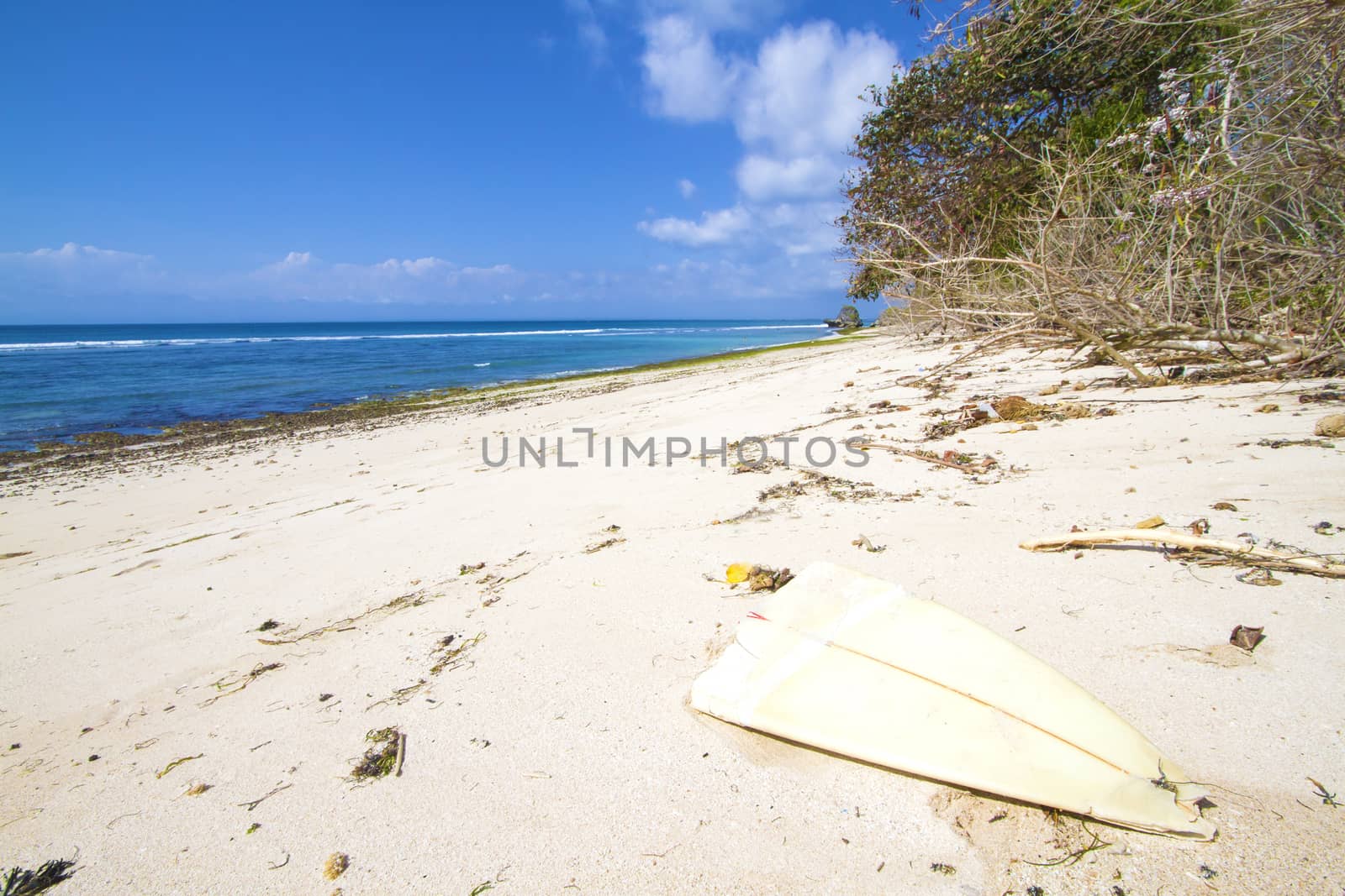 Deserted beach at Bali island.Indonesia.