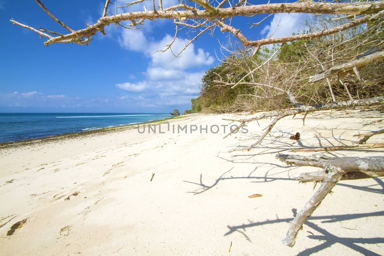 Deserted beach at Bali island.Indonesia.