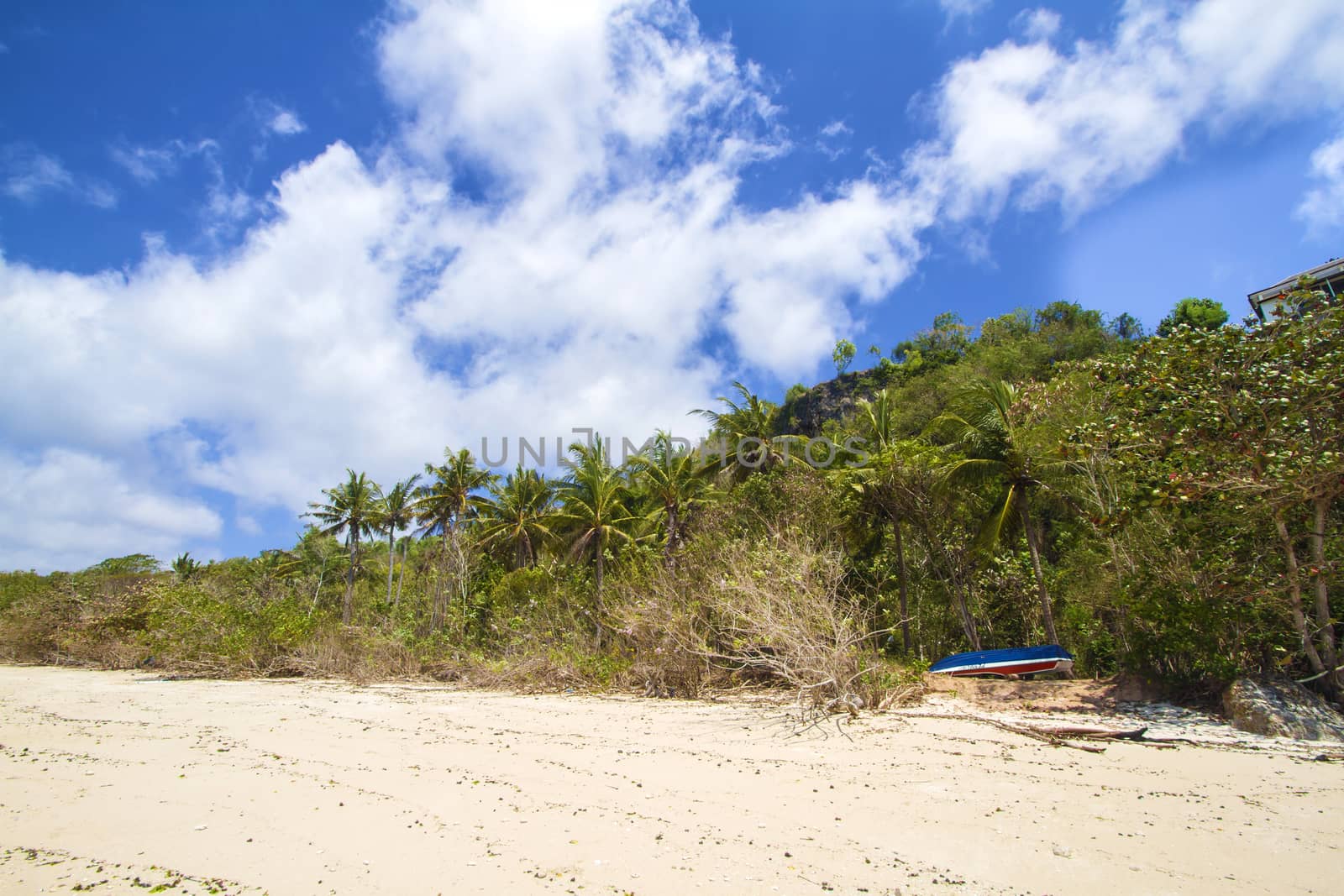 Deserted beach at Bali island.Indonesia.