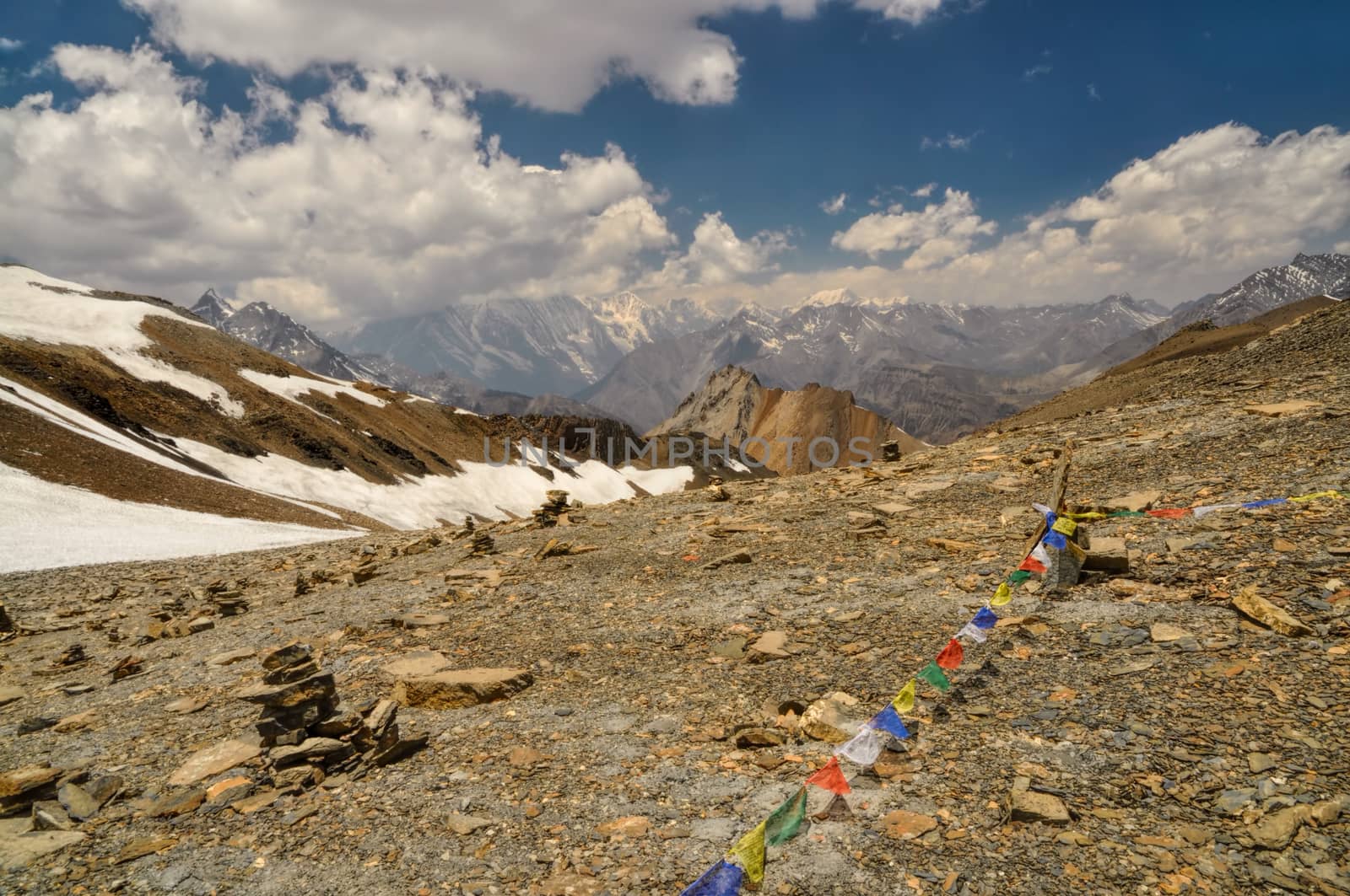 Picturesque scenery in Himalayas mountains in Nepal