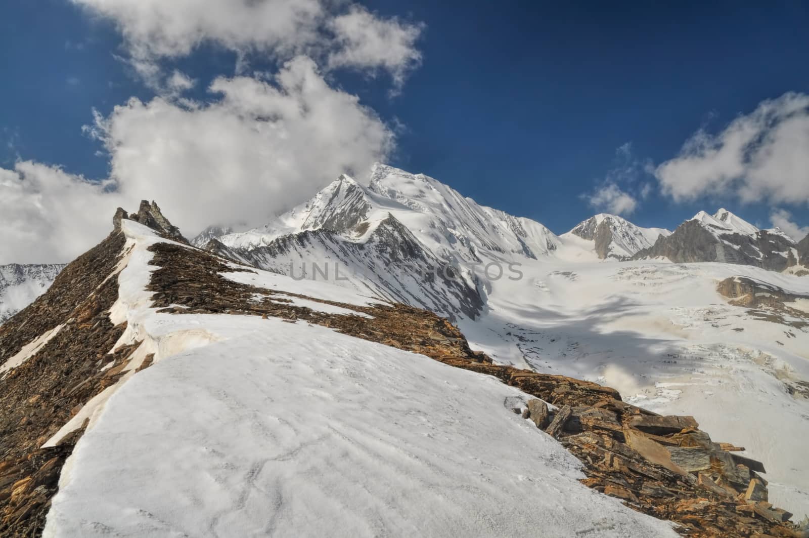 Scenic ridge in Himalayas mountains in Nepal