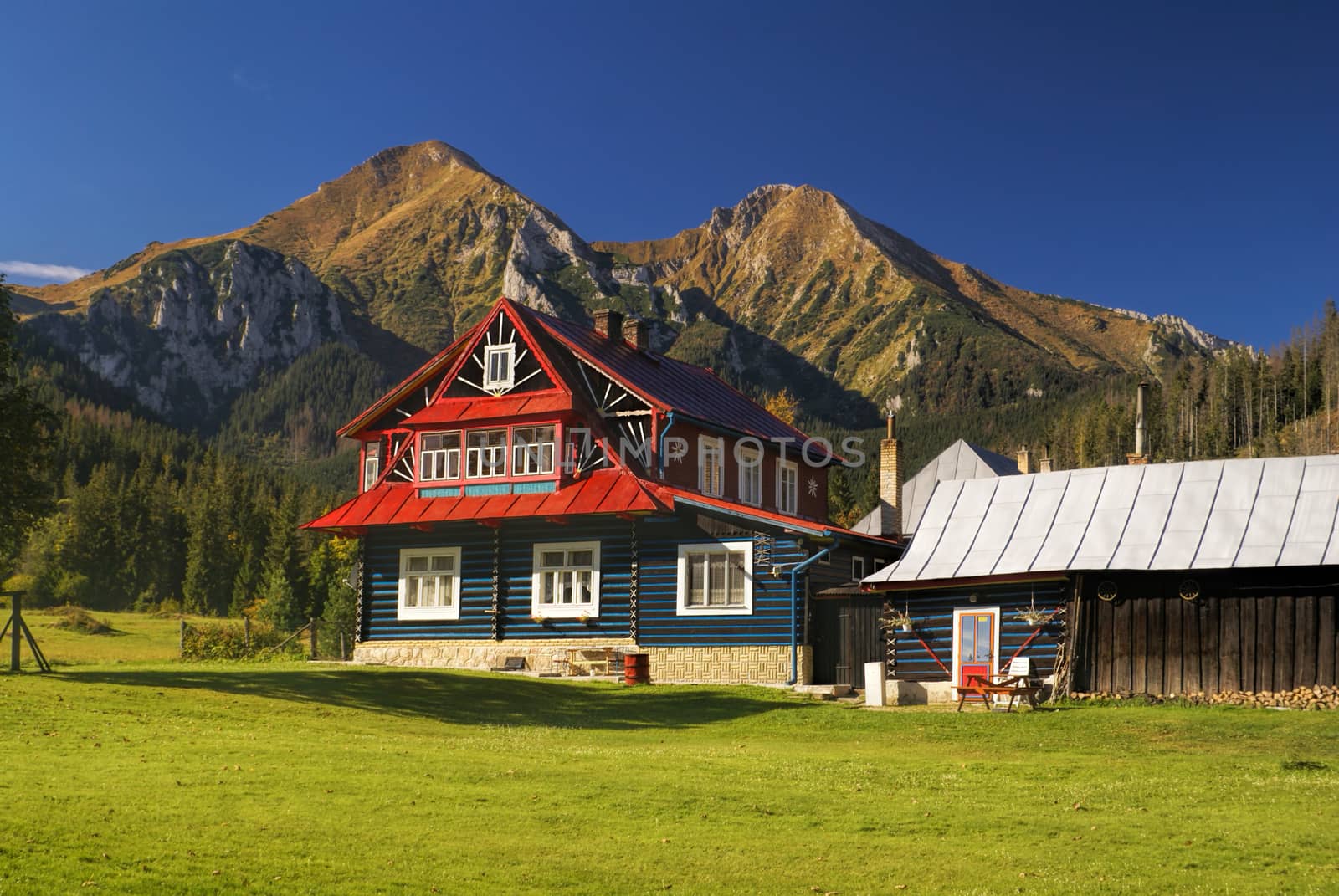 Picturesque mountain cottage in Belianske Tatry mountains in Slovakia