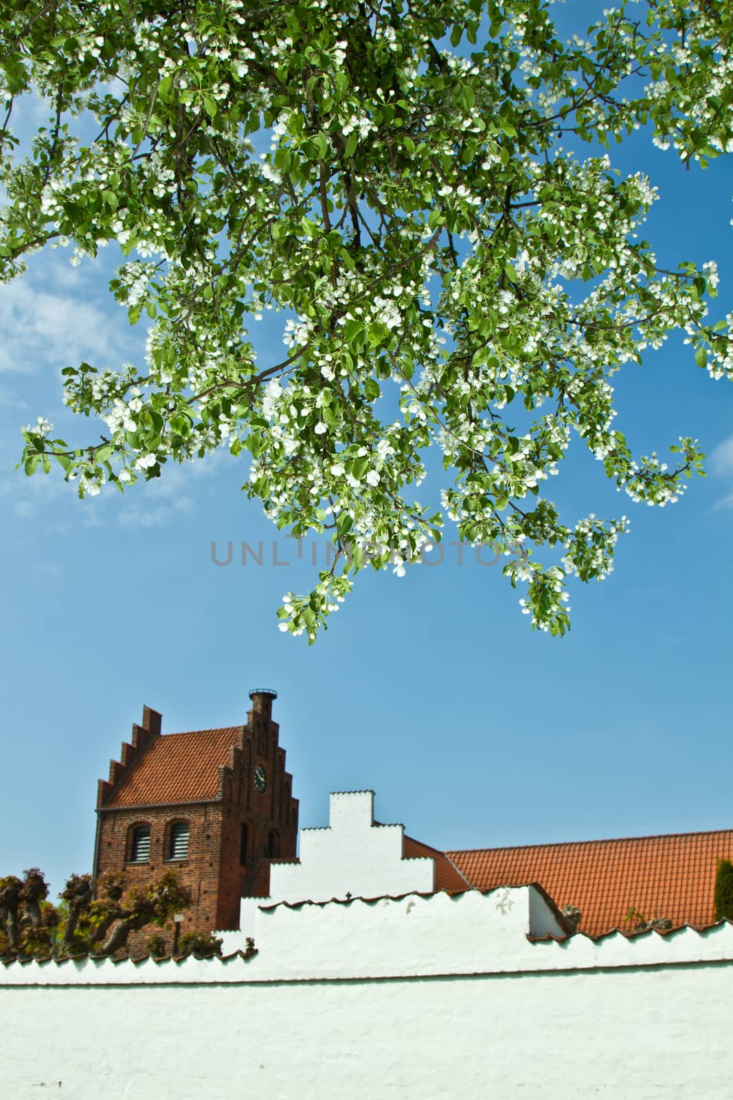 Church in Dennmark in a nature landscape